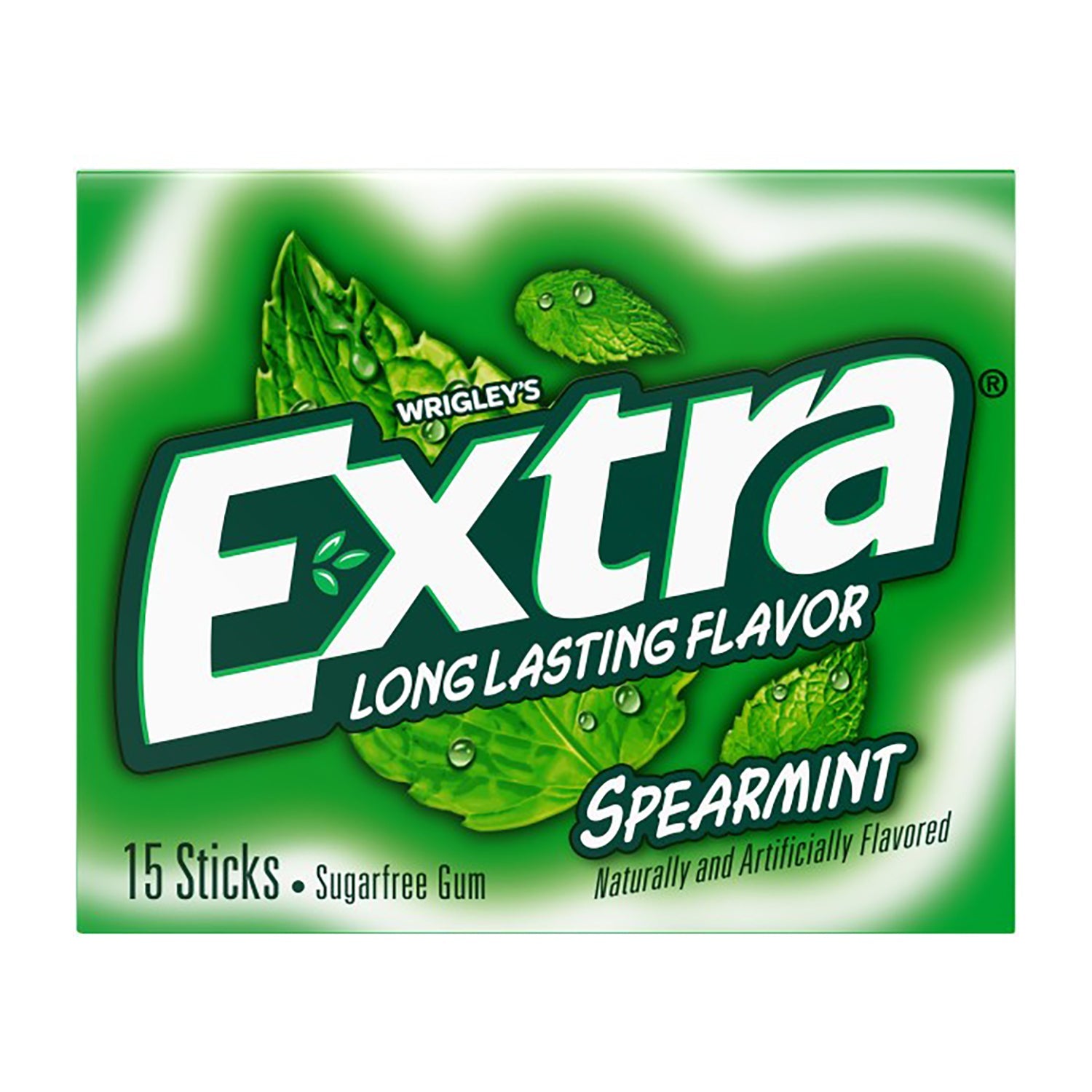 Extra Spearmint Sugar Free Chewing Gum - 15 Sticks per Pack, 10 Packs per Box | Fresh Breath for Workouts, Meetings & Daily Use