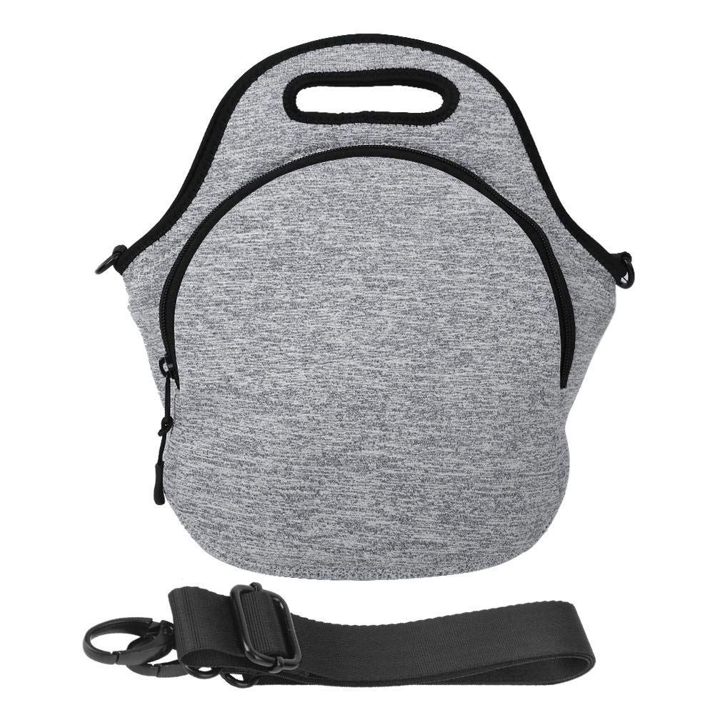Insulated Neoprene Lunch Bag with Shoulder Strap - Light Gray Thermal Food Carrier for Work, School, Picnics & Outdoor Activities | Leakproof & Durable Lunch Tote for Men & Women