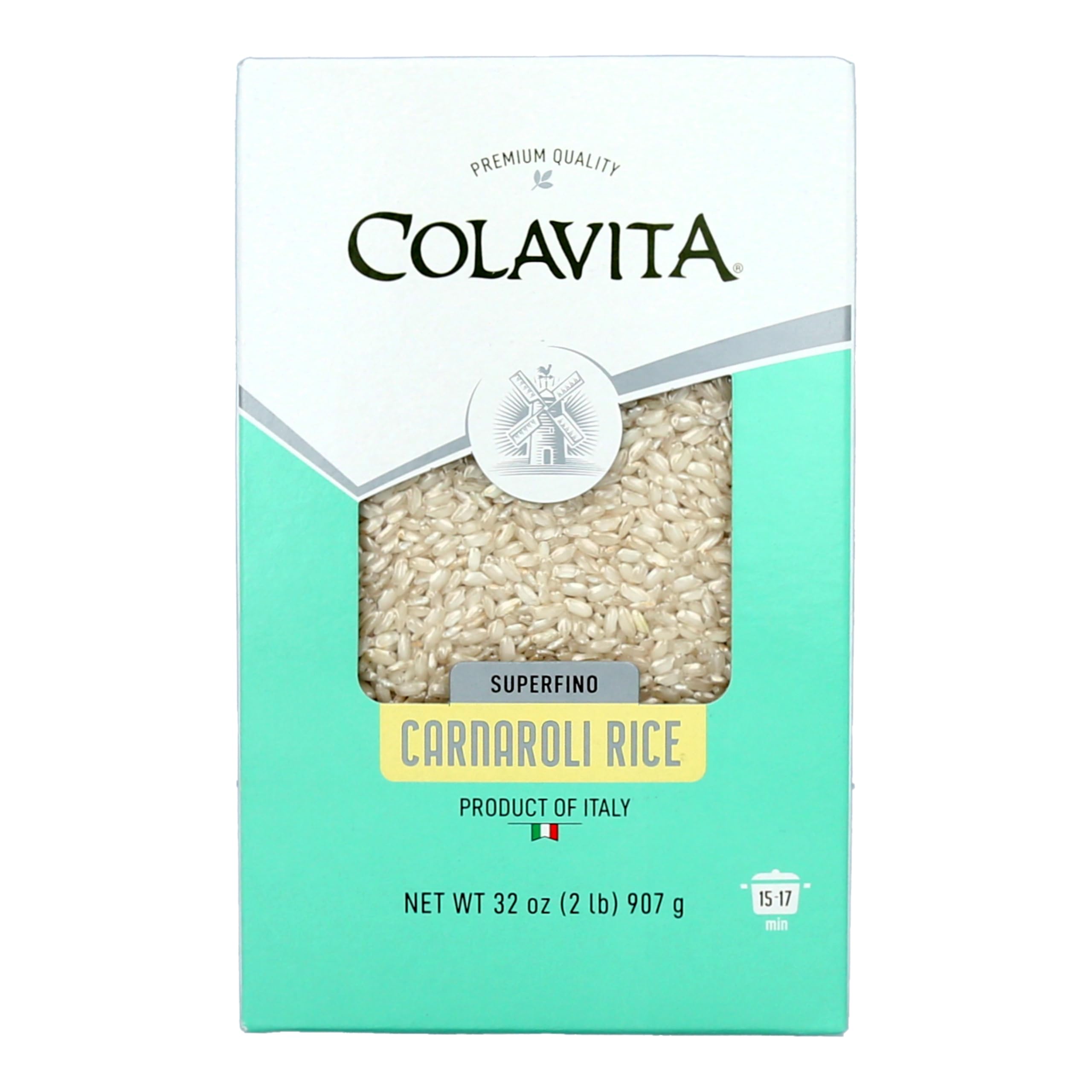 Colavita Carnaroli Italian Rice - Premium Arborio Style Risotto Rice, 2 Pound Box - Perfect for Creamy Risotto, Paella & Gourmet Cooking