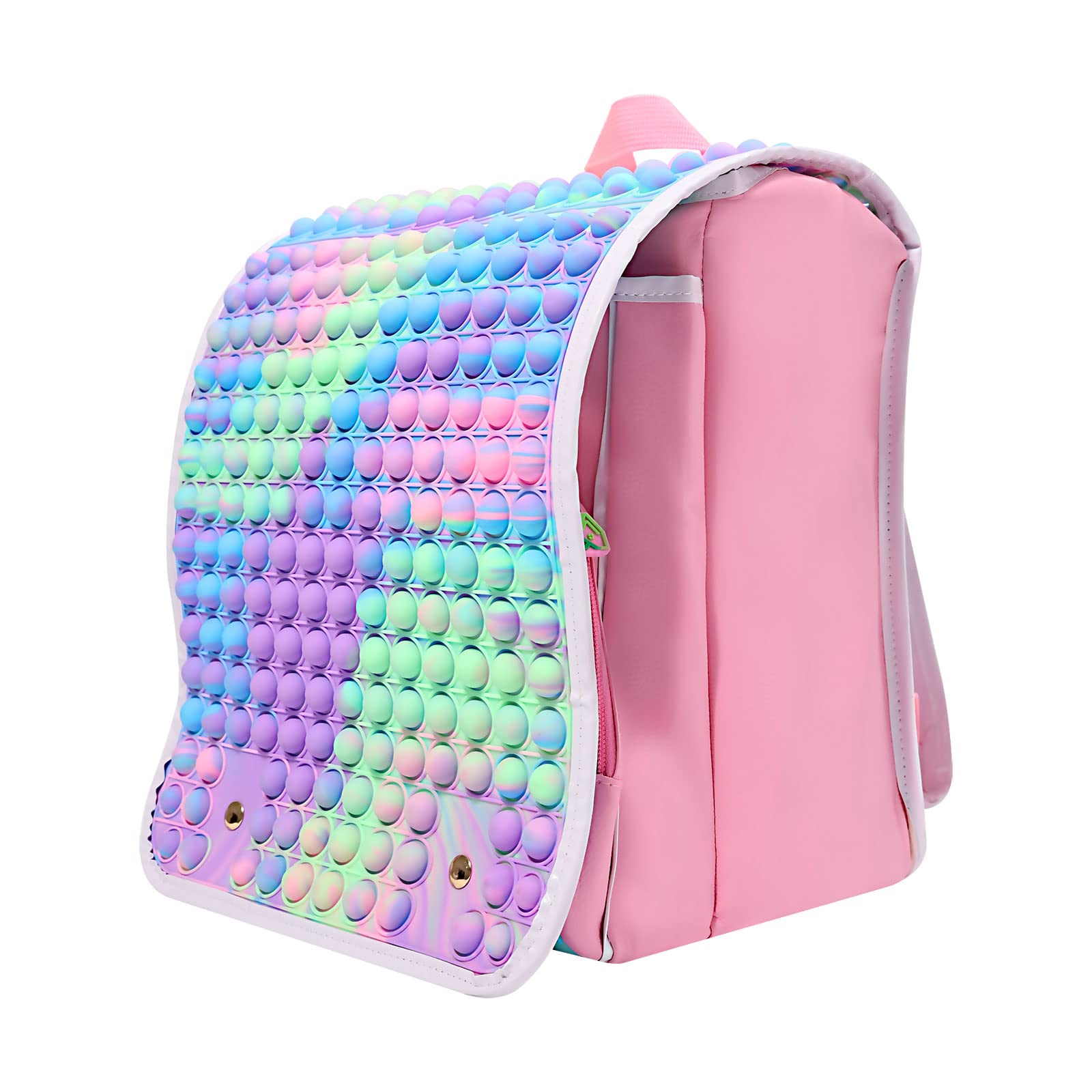Rainbow Pop-It Fidget Backpack for Kids & Adults - Silicone Bubble Sensory Toy for Stress Relief - Perfect for School, Travel, and Anxiety Relief
