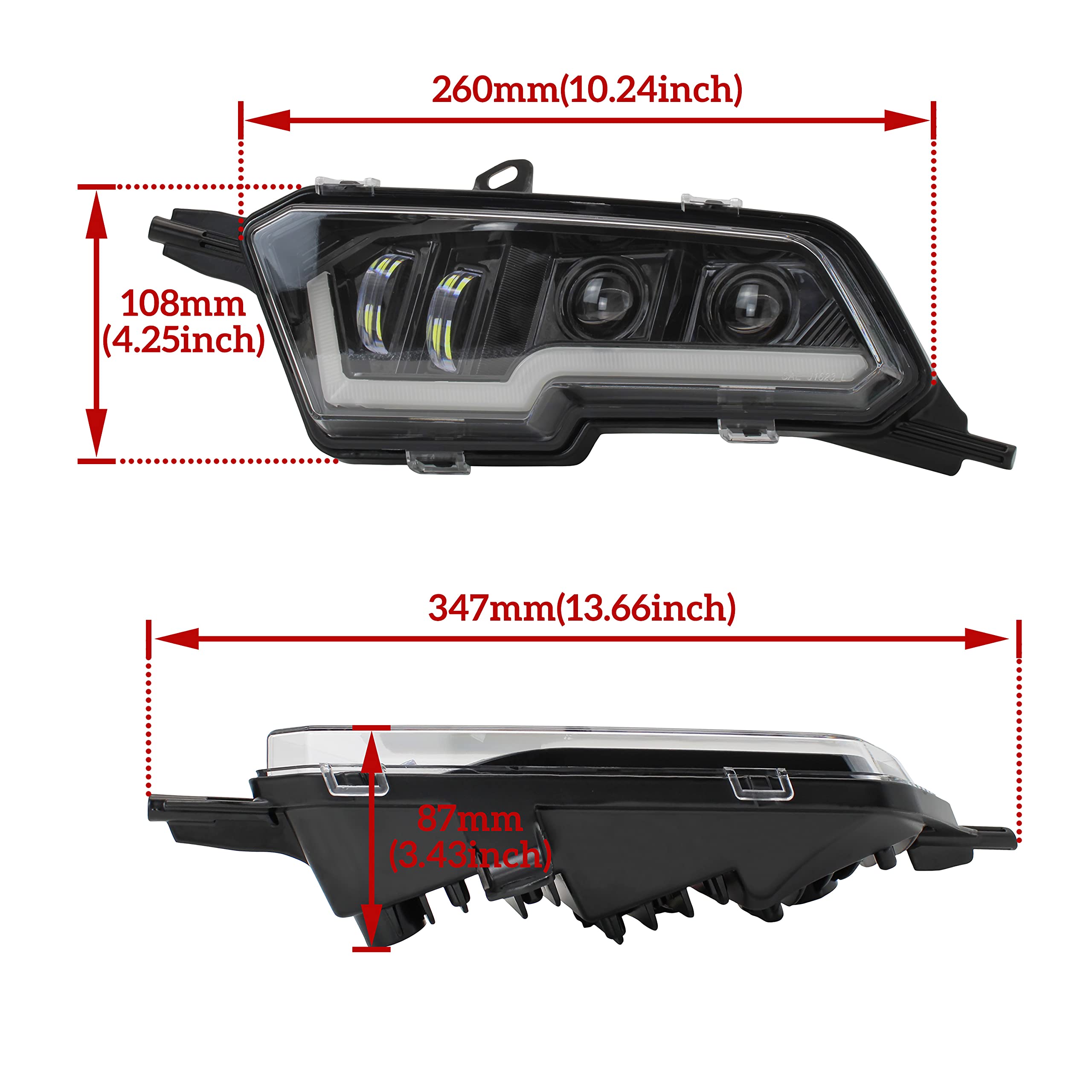 SAUTVS LED Headlights for Polaris Sportsman XP 1000/850/570/450 - High/Low Beam DRL Turn Signal - 2017-2025 Upgrade for Off-Road Adventures