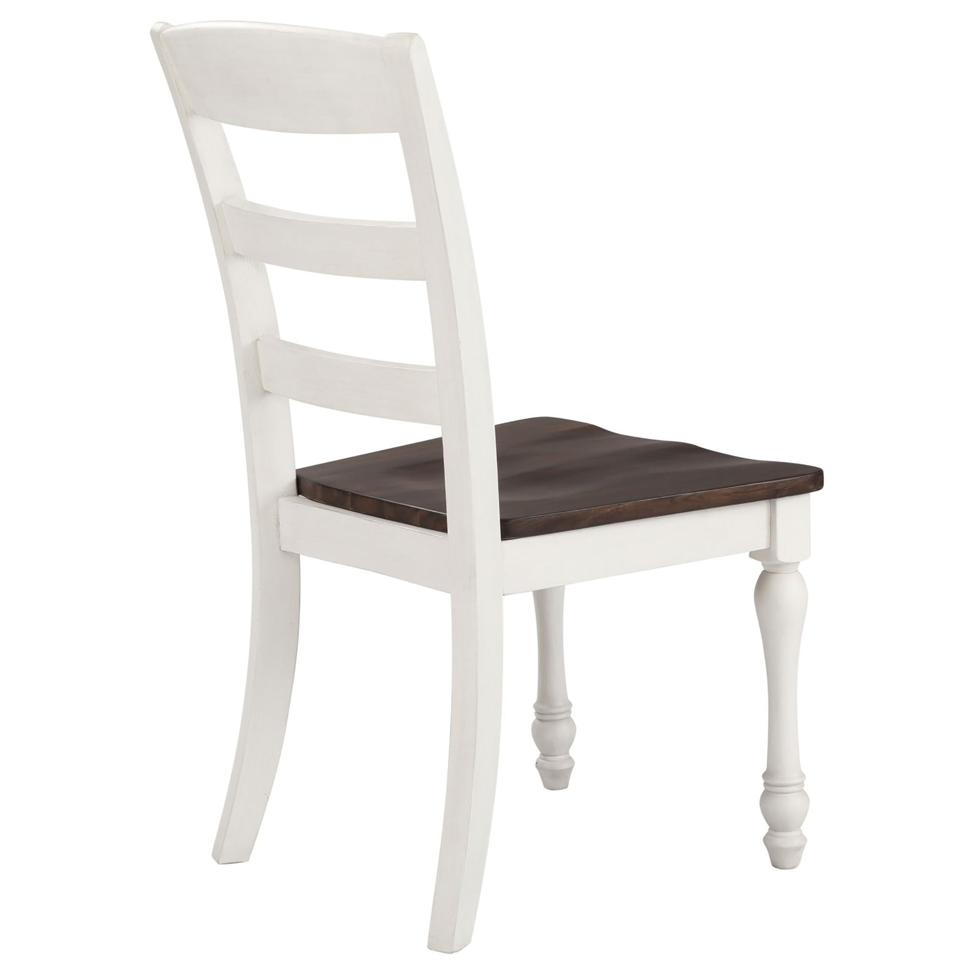 Dark Cocoa & White Ladder Back Dining Chairs (Set of 2) - Modern Kitchen & Dining Room Side Chairs for Home Decor
