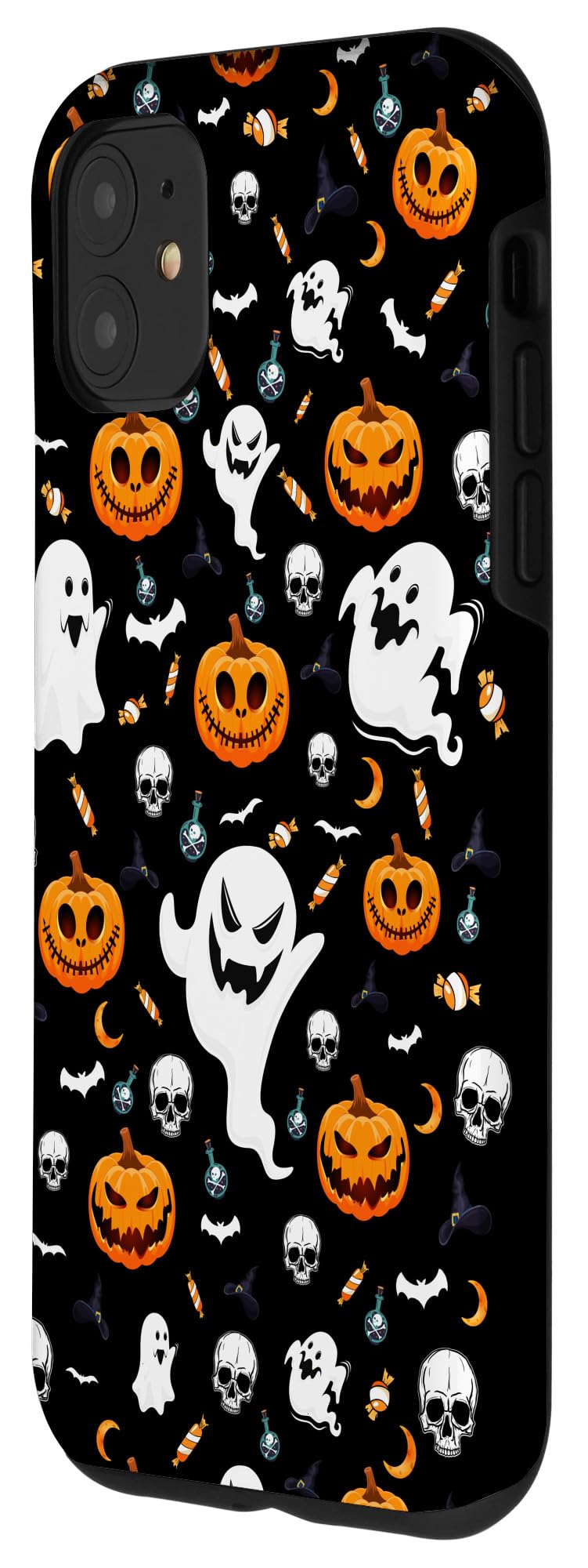 Halloween iPhone 11 Case - Spooky Pumpkin, Bat, Skull & Ghost Design | Protective Phone Cover for Trick or Treat, Parties & Fall Festivals
