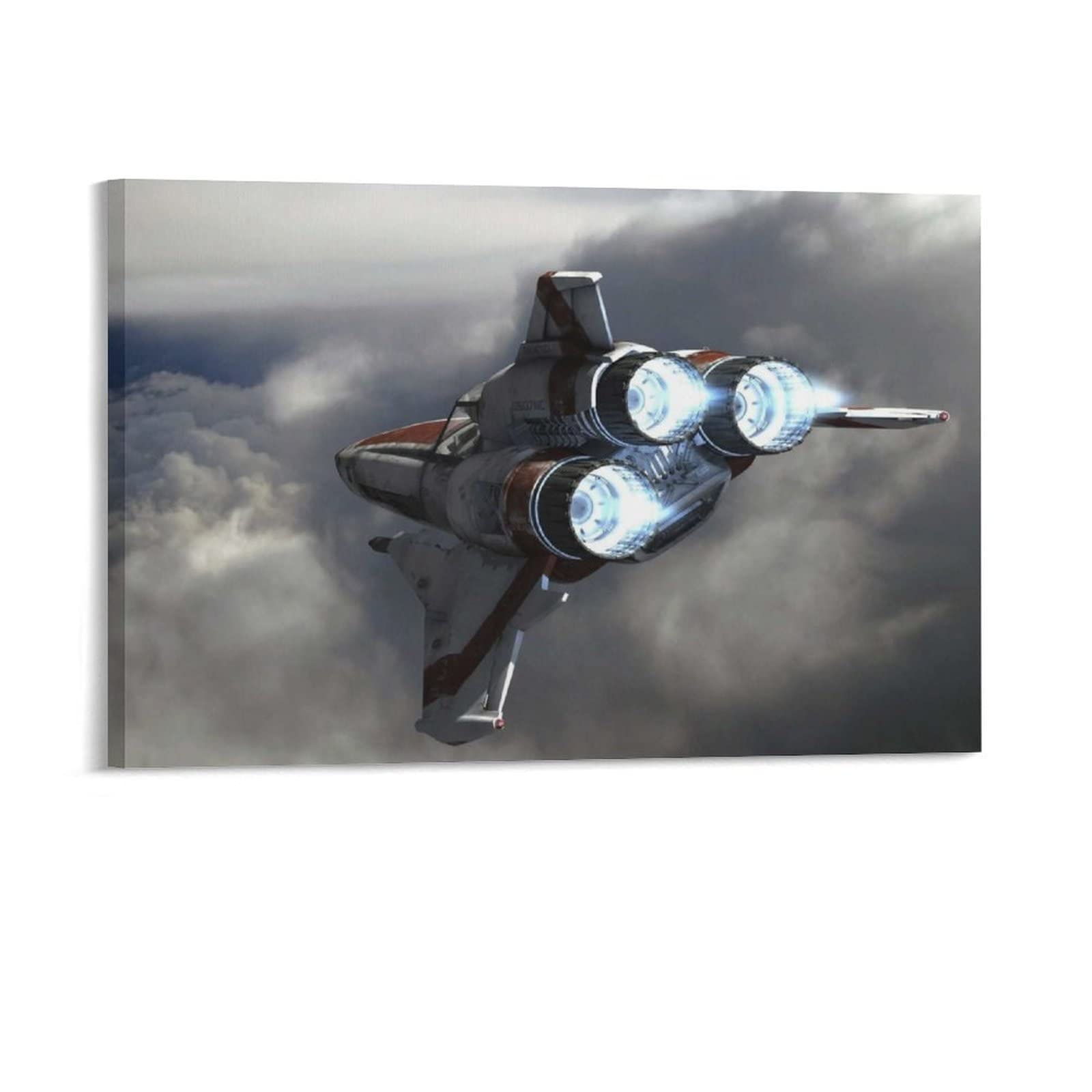 Battlestar Galactica Viper Canvas Wall Art - 08x12inch(20x30cm) Sci-Fi Space Poster for Bedroom, Office & Man Cave Decor - Perfect Gift for Fans & Collectors