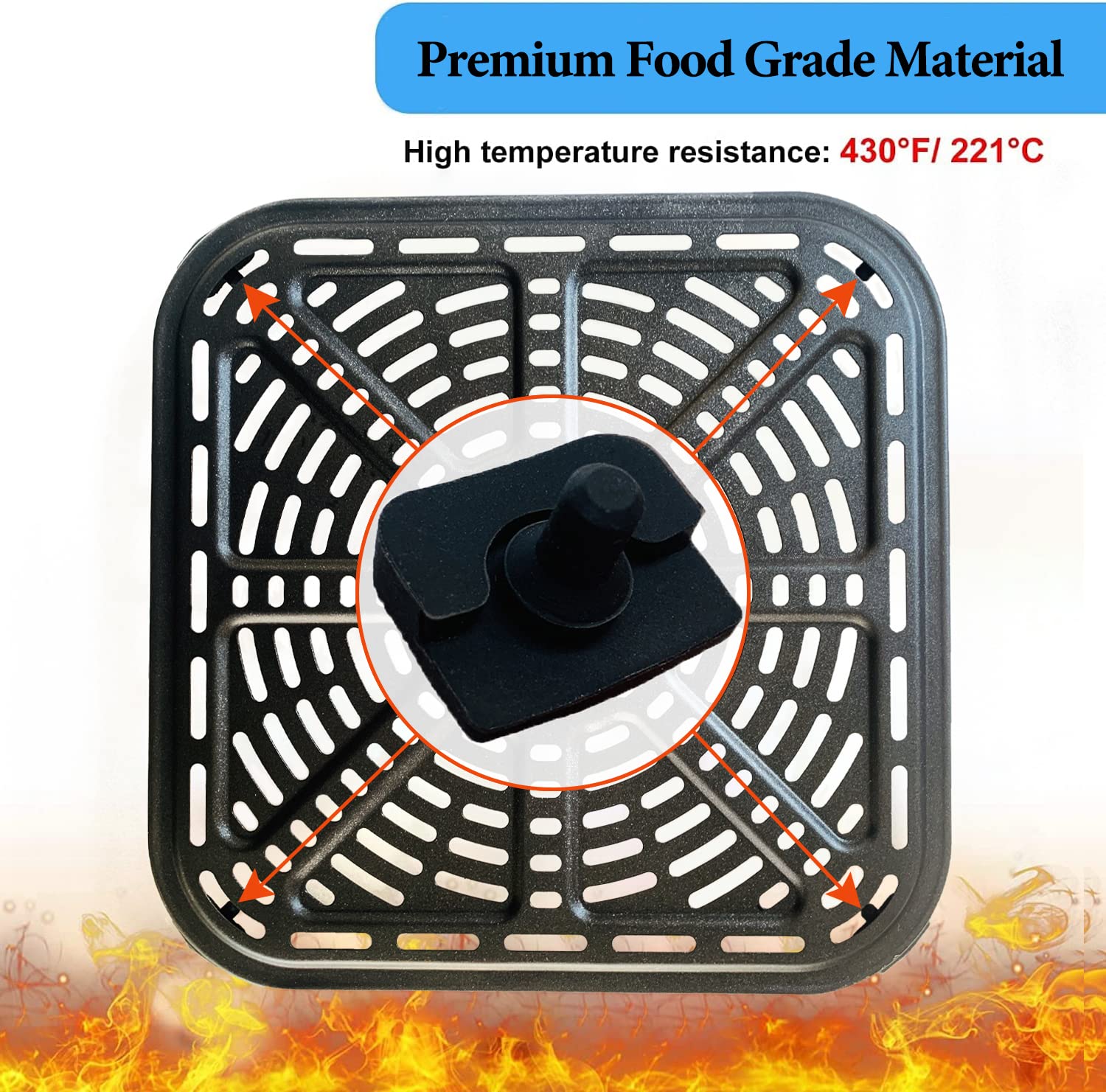 4PCS Non-Slip Silicone Feet for COSORI 6.8QT Air Fryer - Upgraded Rubber Bumpers, Stoppers & Tabs for Tray Stability - Perfect for Kitchen Counter Protection & Noise Reduction While Cooking