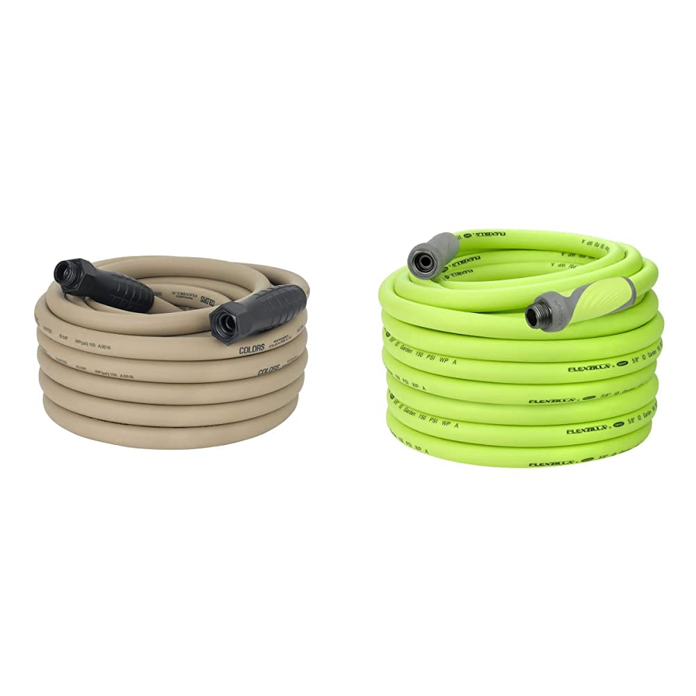 50ft Colors Garden Hose with SwivelGrip - Heavy Duty Flexible Water Hose for Lawn, Garden & Outdoor Use | 100ft Flexzilla Garden Hose with SwivelGrip - Lightweight Drinking Water Safe Hose for Yard, Car Washing & RV Use
