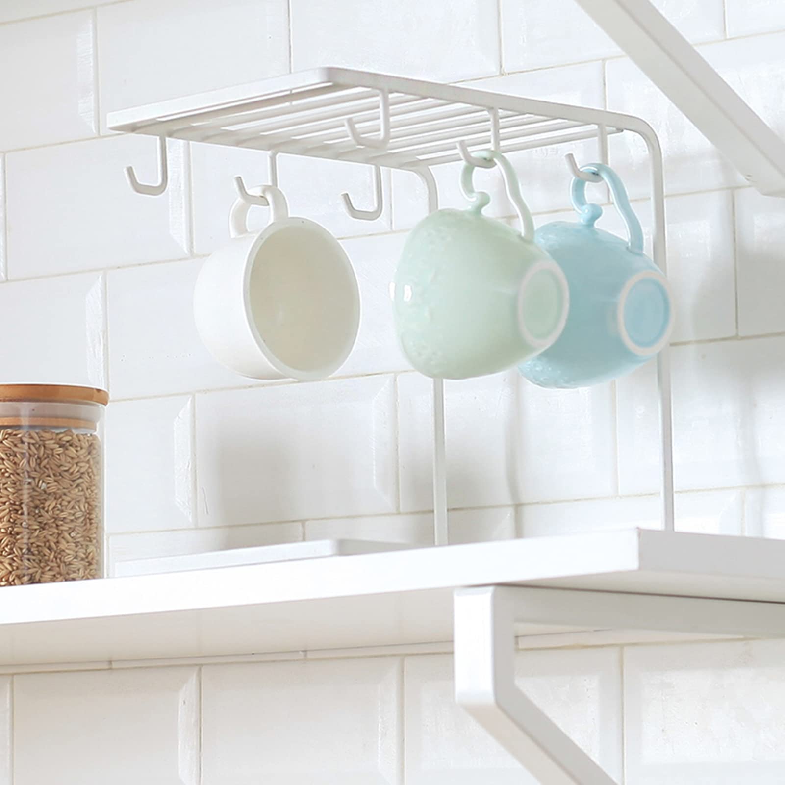 EXCLUZO Mug Holder Stand with 6 Hooks - Countertop Coffee Cup Organizer for Home & Store Display - Perfect for Kitchen, Office, and Retail Shop Organization