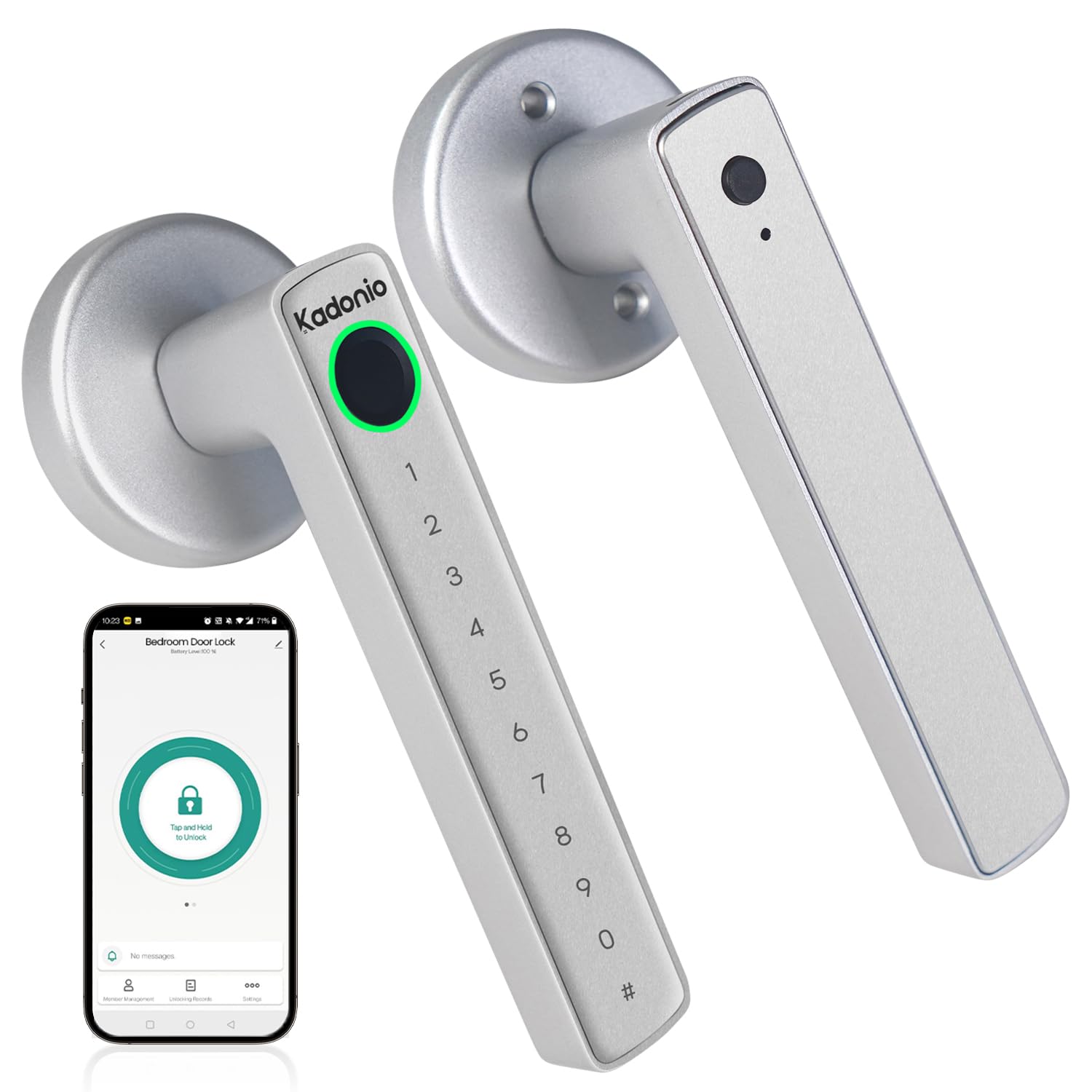 Smart Fingerprint Door Lock - Keyless Entry with APP, Code & Key for Home & Office Security