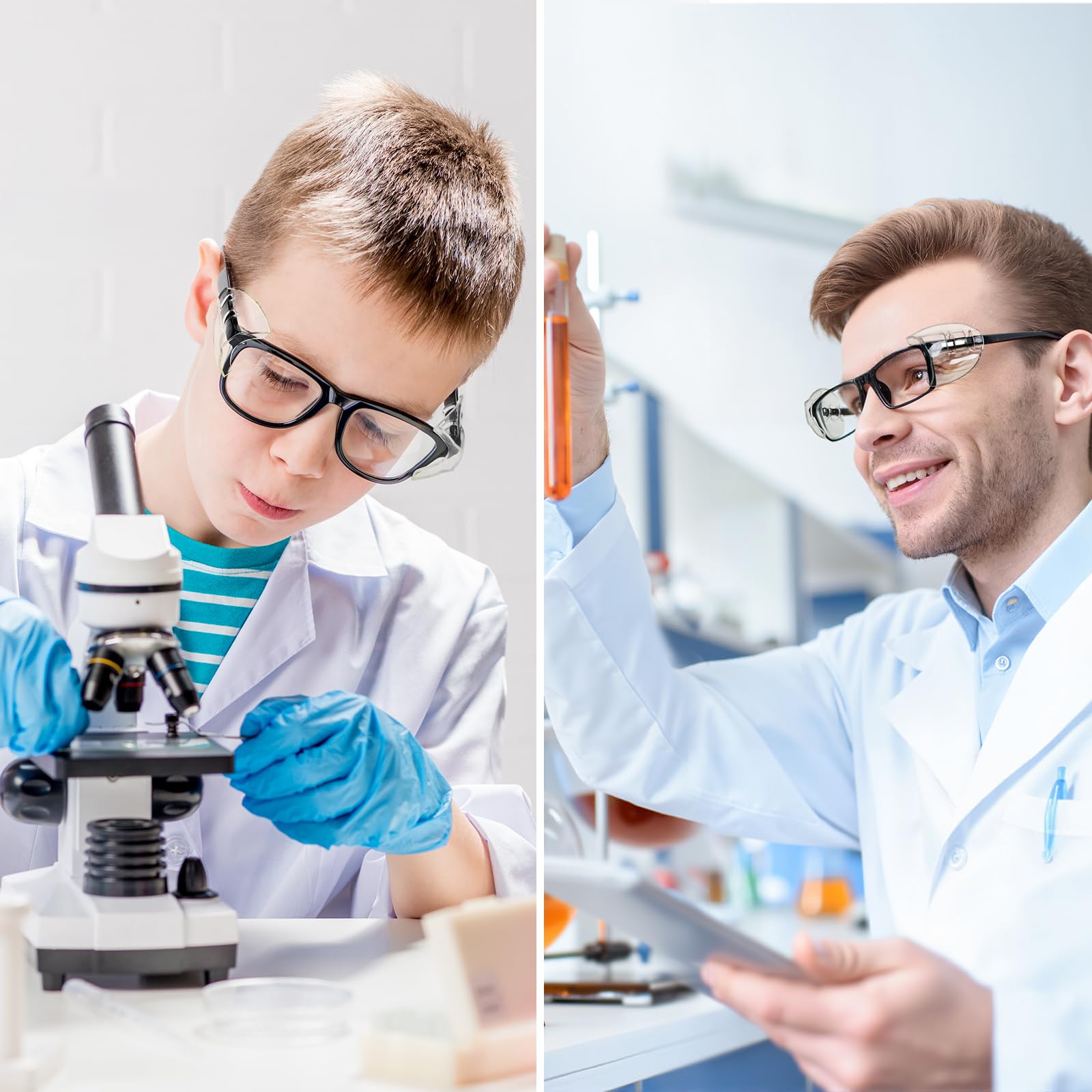 YunTuo 2/4/6/10 Pairs Eyeglass Side Shields - Protective Side Shields for Prescription Glasses & Safety Glasses - Perfect for Work, Lab, Construction & Healthcare Professionals