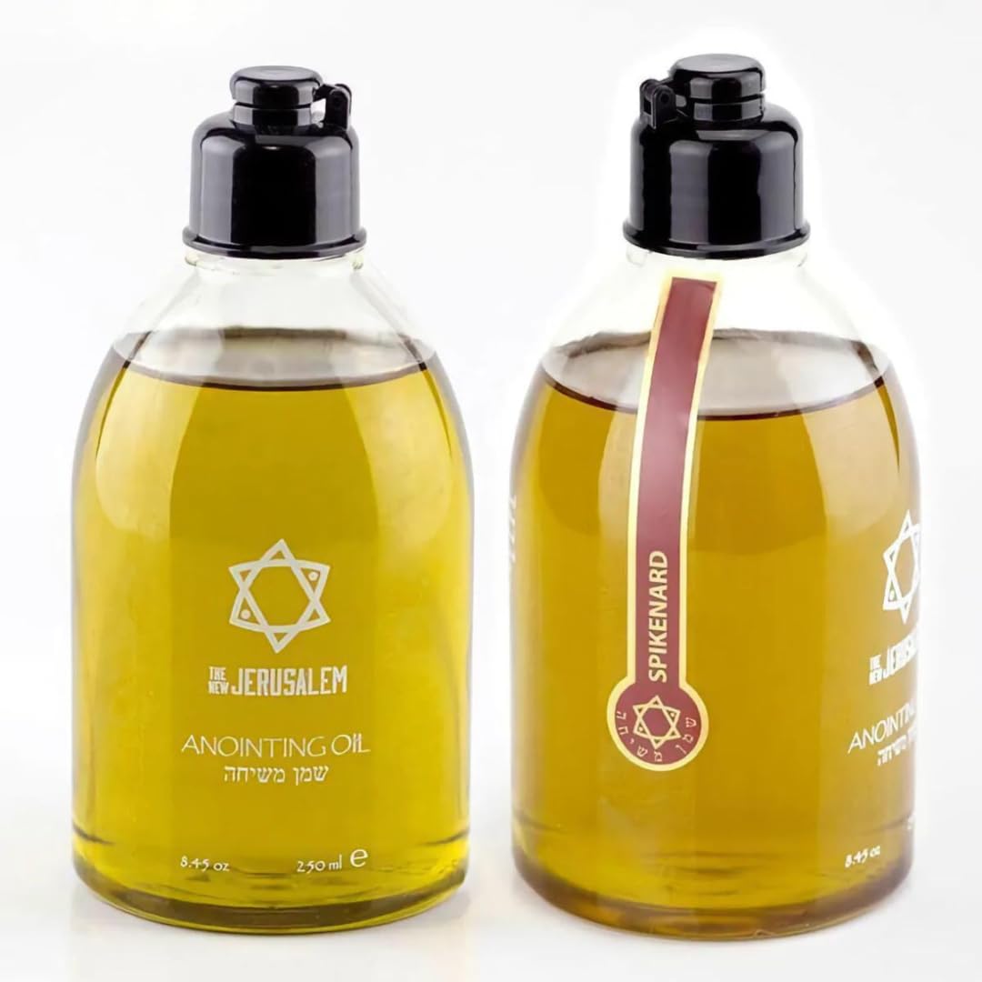 Pure Spikenard Anointing Oil from Jerusalem - 8.45 Fl Oz Holy Spiritual Oil Handmade with Natural Ingredients | Blessed for Wedding Ceremonies, Religious Rituals & Spiritual Healing | Perfect for Anointing, Prayer & Sacred Occasions