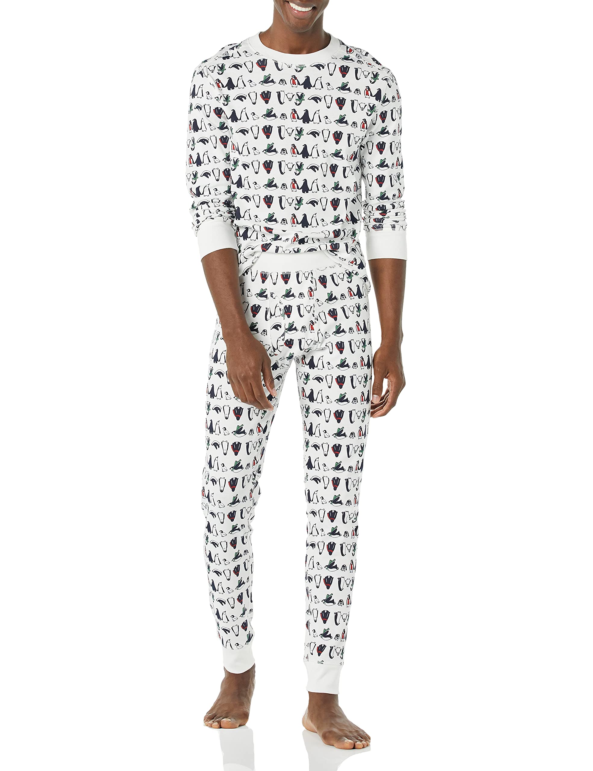 Amazon Essentials Men's Comfortable Knit Pajama Set - Soft Sleepwear for Lounge & Nighttime Relaxation at Home
