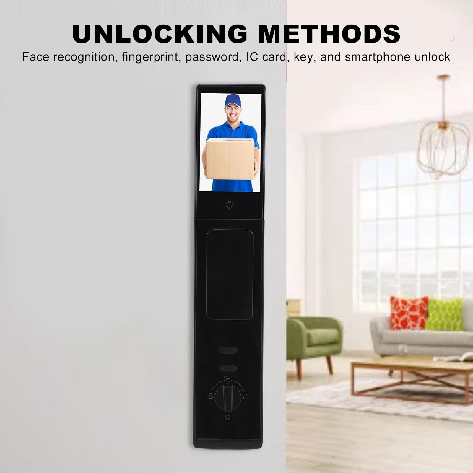 Smart Fingerprint Door Lock - Keyless Entry with Digital Passcode, Face Recognition & Built-in 1080P HD Camera - Secure Biometric Home Security for Front Door, Apartment & Office Access