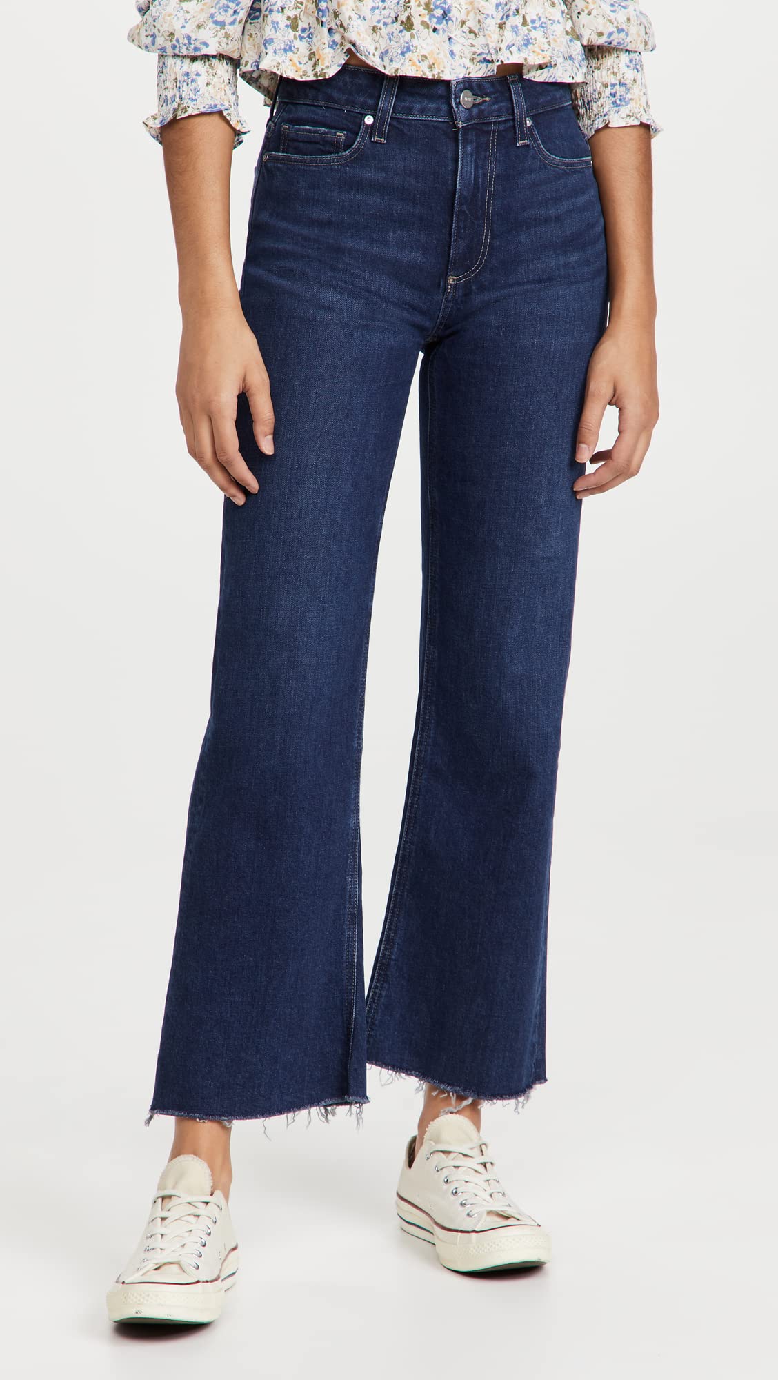 PAIGE Women's Leenah Ankle Jeans - High Waist Slim Fit Stretch Denim Pants for Casual Wear & Everyday Outfits