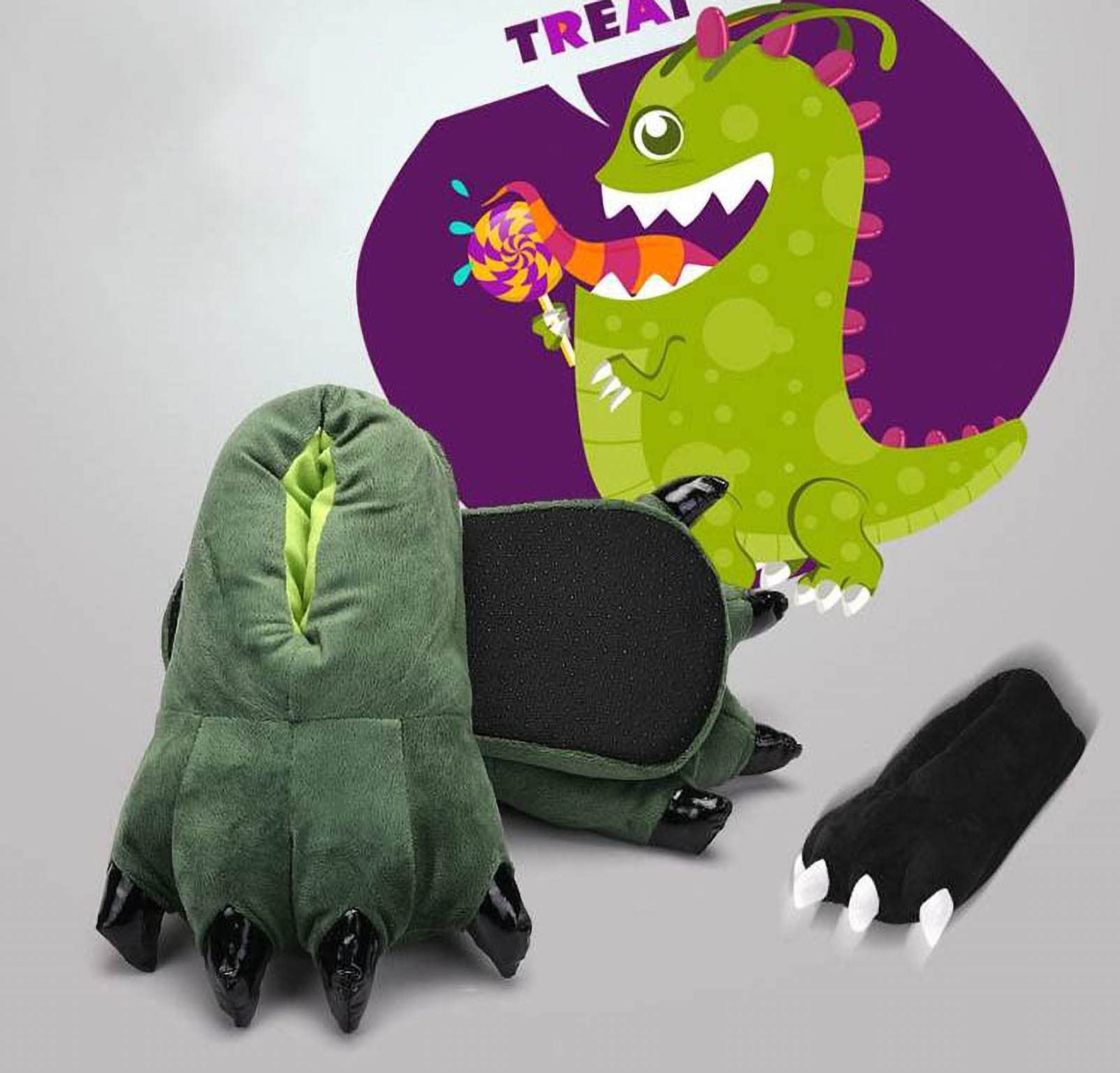 IXITON Unisex Funny Animal Paw Slippers - Furry Dinosaur & Bear Claw House Shoes, Cartoon Plush Indoor Slippers for Men & Women - Perfect for Home, Lounge & Cosplay Costumes