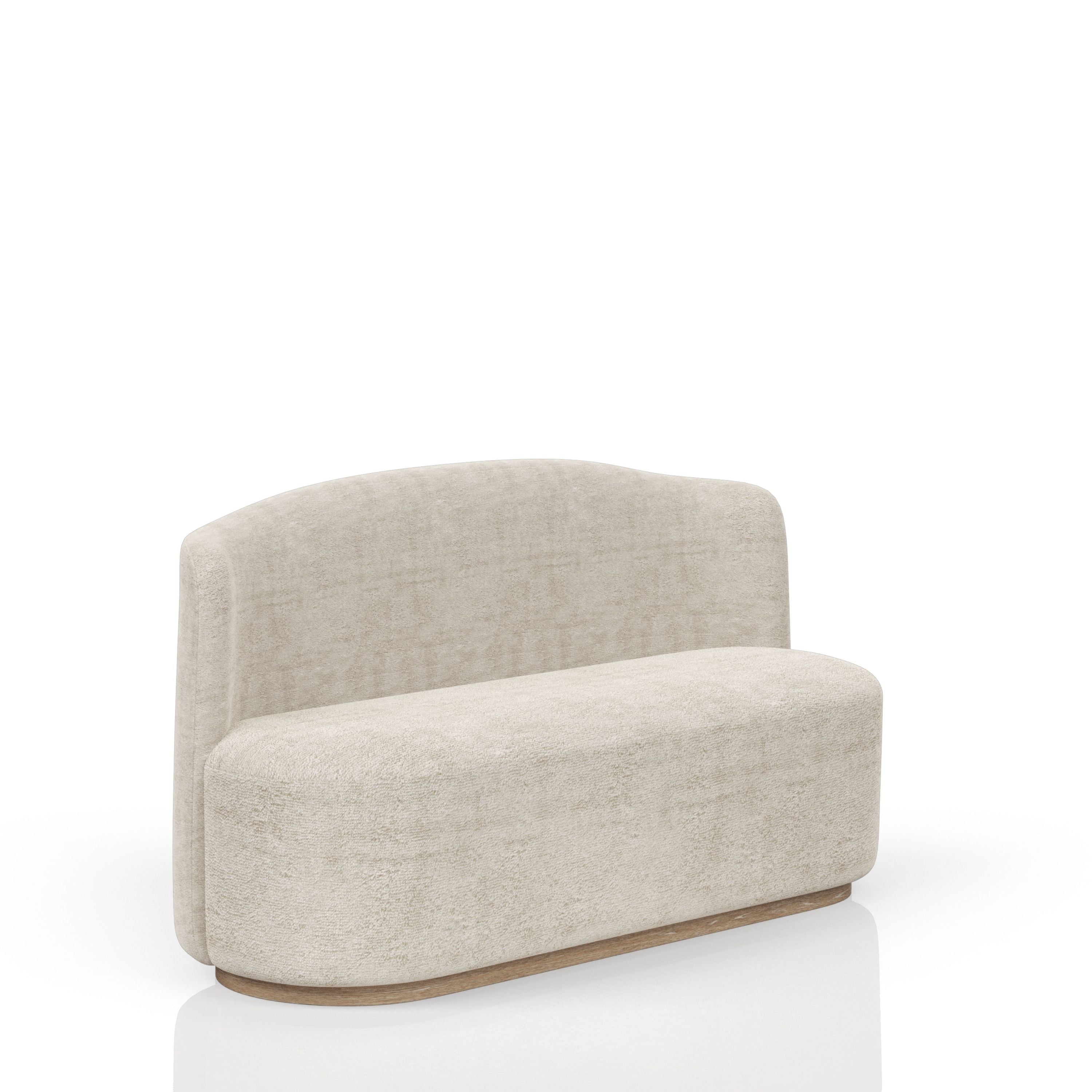 Luxury Cocoa & Ivory Banquette Sofa - Upholstered Bench with Tufted Backrest for Dining Room, Bedroom or Entryway - Elegant Home Decor Seating Solution