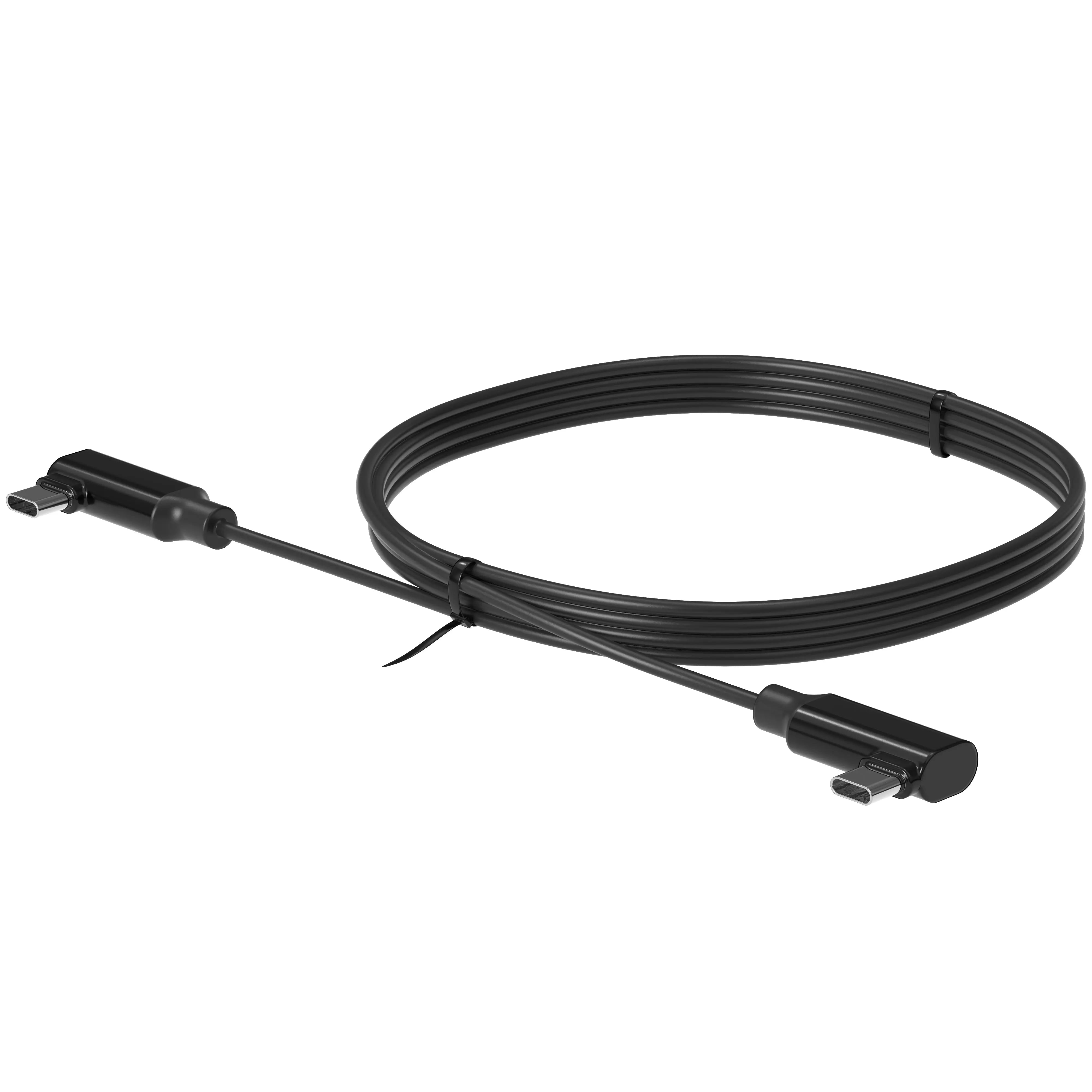 10ft Right Angle Dual USB C Cable - Fast Charging & Data Sync for iPhone 15, MacBook, iPad, Samsung Galaxy - Perfect for Home, Office & Travel Use