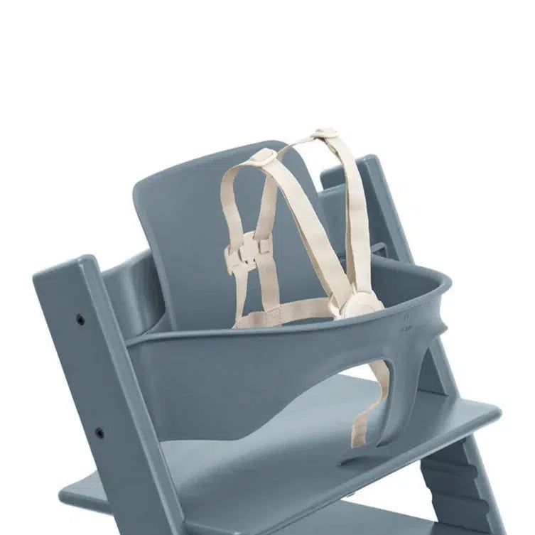 Stokke Tripp Trapp High Chair with Baby Set² Bundle - Adjustable Ergonomic Toddler Chair in Fjord Blue | Perfect for Baby-Led Weaning & Family Dining