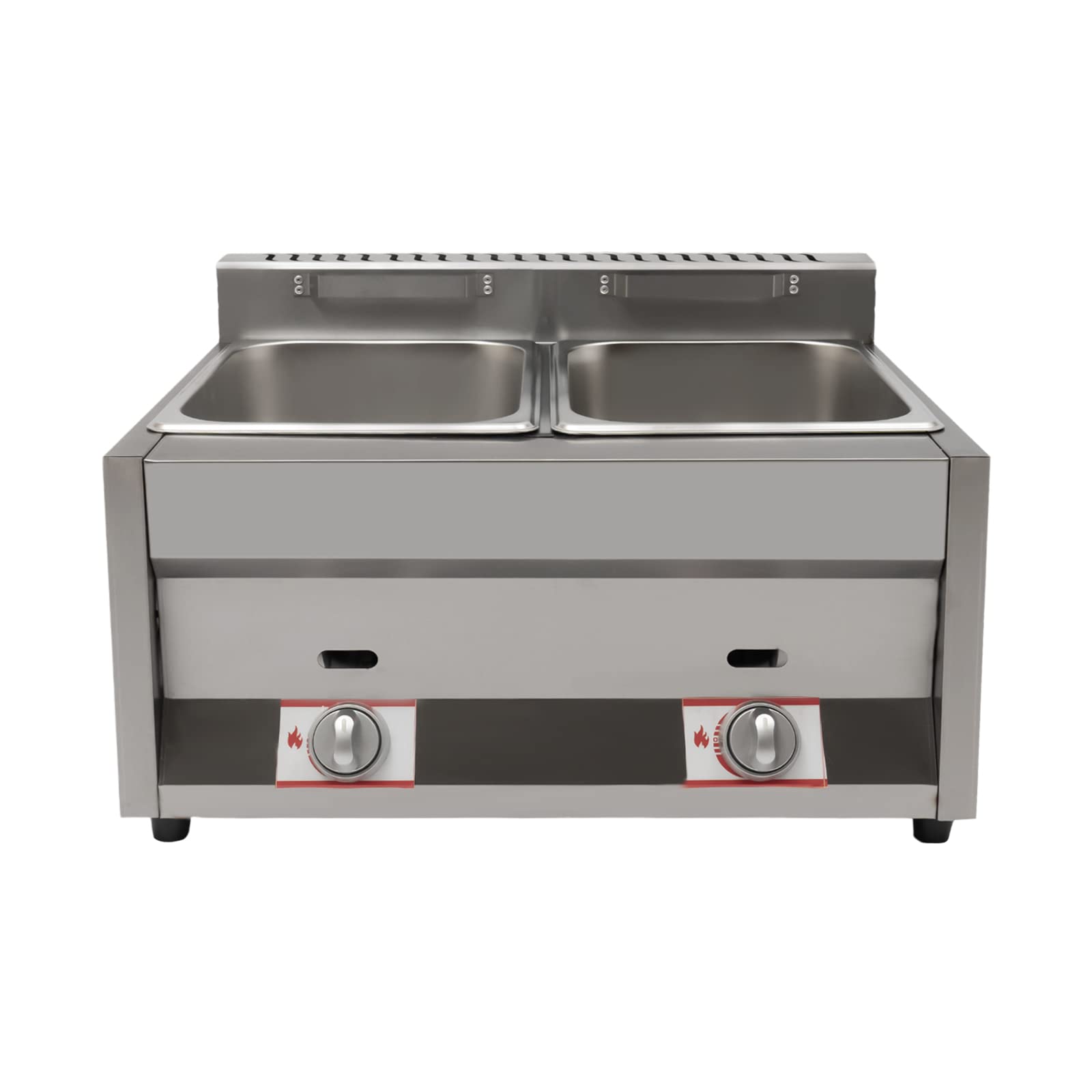 Commercial Dual Server Food Warmer - 2-Pan 400 fl oz Gas Bain Marie Buffet Countertop Steam Table with Adjustable Temperature for Restaurants, Catering & Events - Perfect for Keeping Soups, Sauces & Side Dishes Warm