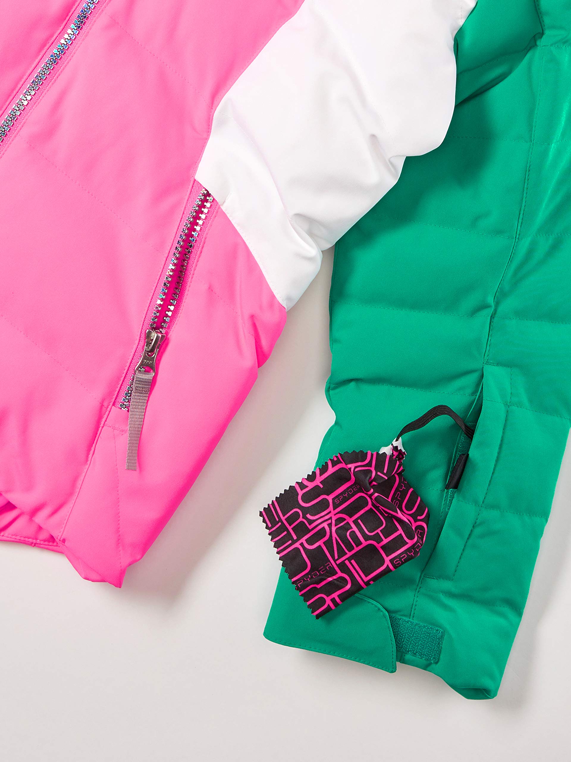 Spyder Kids Girls' Atlas Synthetic Down Jacket - Big Kids Size 12 | Warm Winter Coat for Girls | Bubblegum Pink/Scuba Blue | Perfect for School, Outdoor Play & Cold Weather Activities