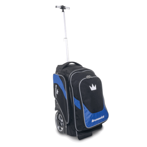 Brunswick Charger 2 Ball Roller Bowling Bag - Blue - Perfect for League Play & Tournament Travel - Durable Bowling Equipment with Smooth Wheels for Easy Transport