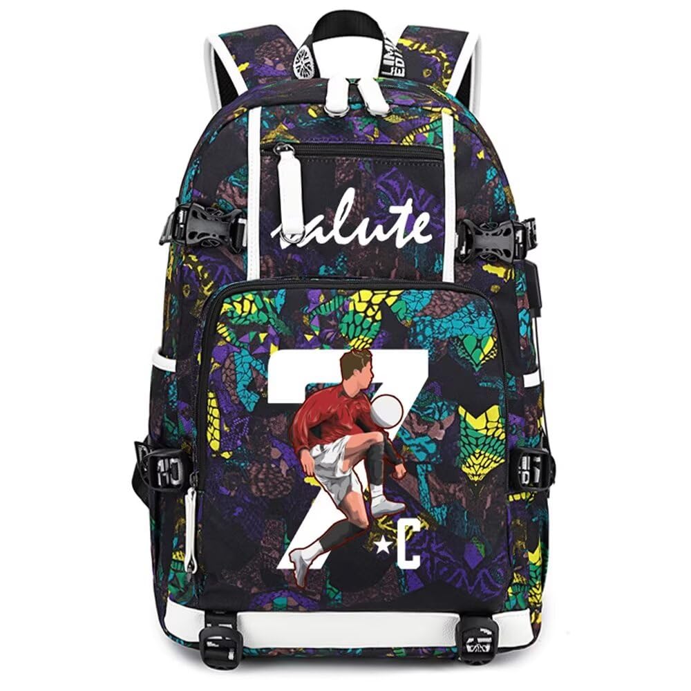 **Ronaldo Soccer Backpack - Multifunctional Travel Bag for Football Fans, Men & Women (Style 5) - Perfect for Games, Training & Travel**