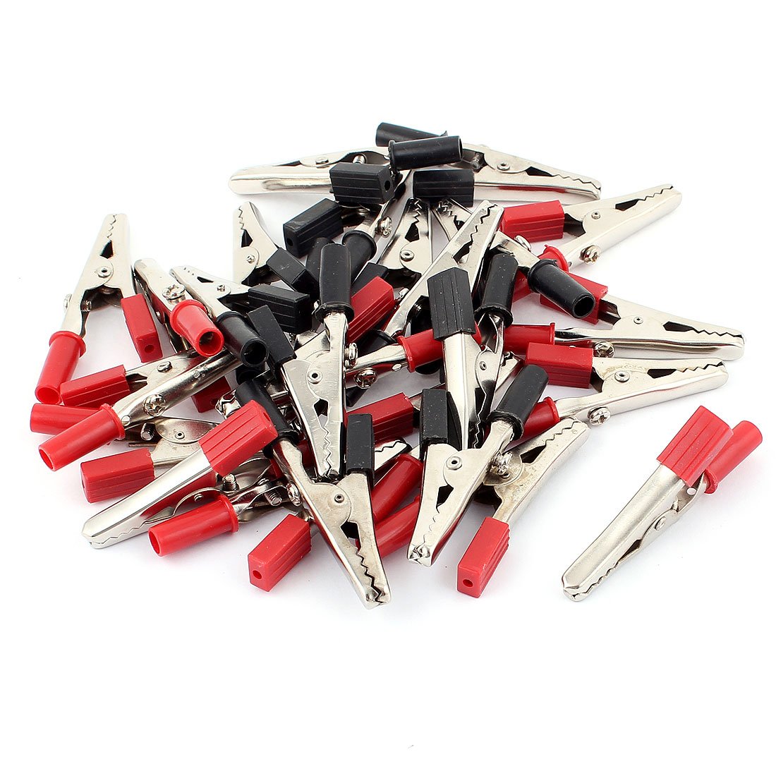 26pcs Breadboard Jumper Wires with Alligator Clips - 55mm Electrical Test Leads for Voltage Testing (Red & Black) - Perfect for DIY Electronics, Arduino Projects, and Circuit Prototyping