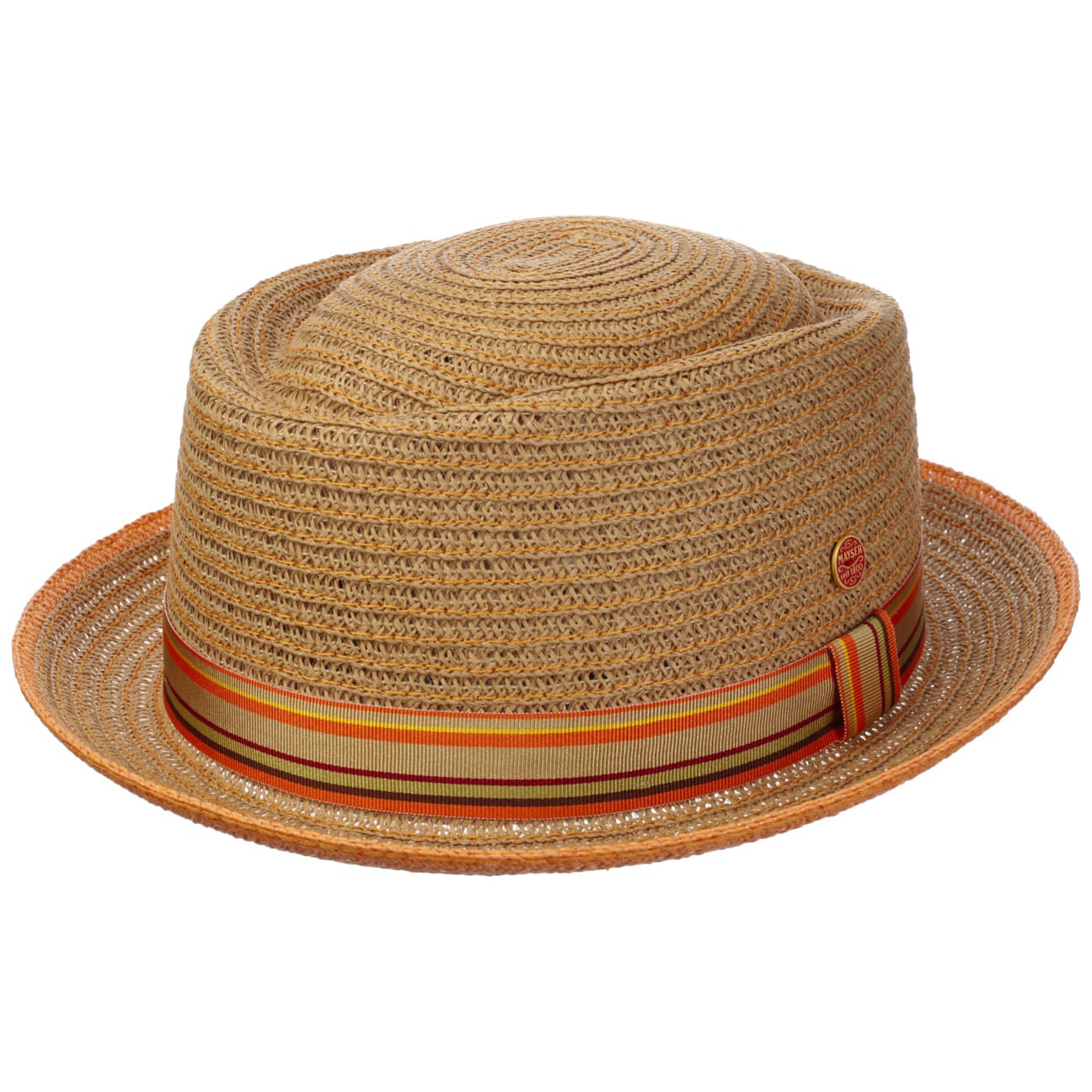 Stylish Andy Orange Pork Pie Straw Hat by Mayser - Perfect for Summer Outfits, Beach Vacations & Outdoor Events