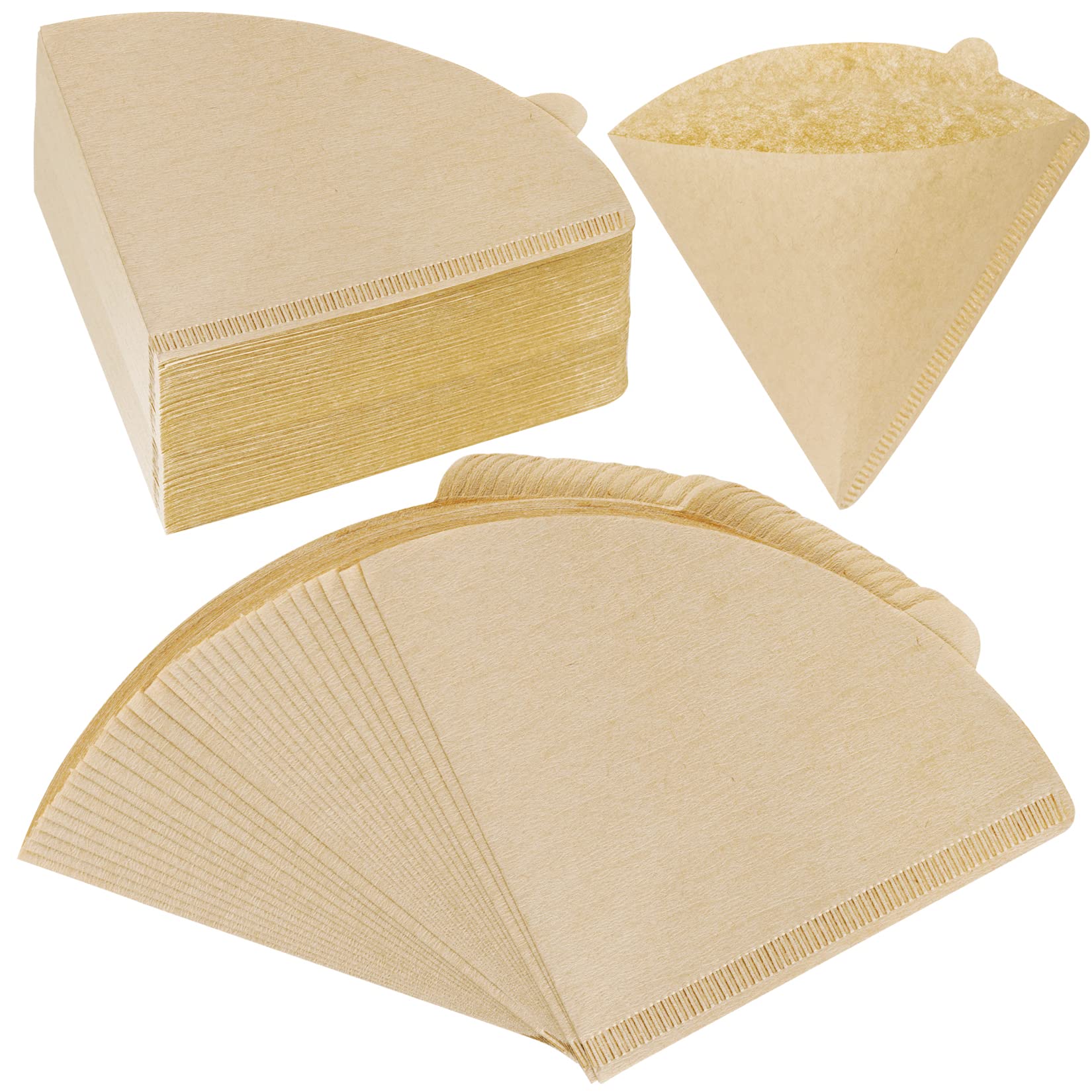 300 Counts Unbleached Natural Paper Cone Coffee Filters - No.2 V60 Pour Over Coffee Filters for 2-4 Cups | Perfect for Home Brewing, Office Use & Specialty Coffee Preparation