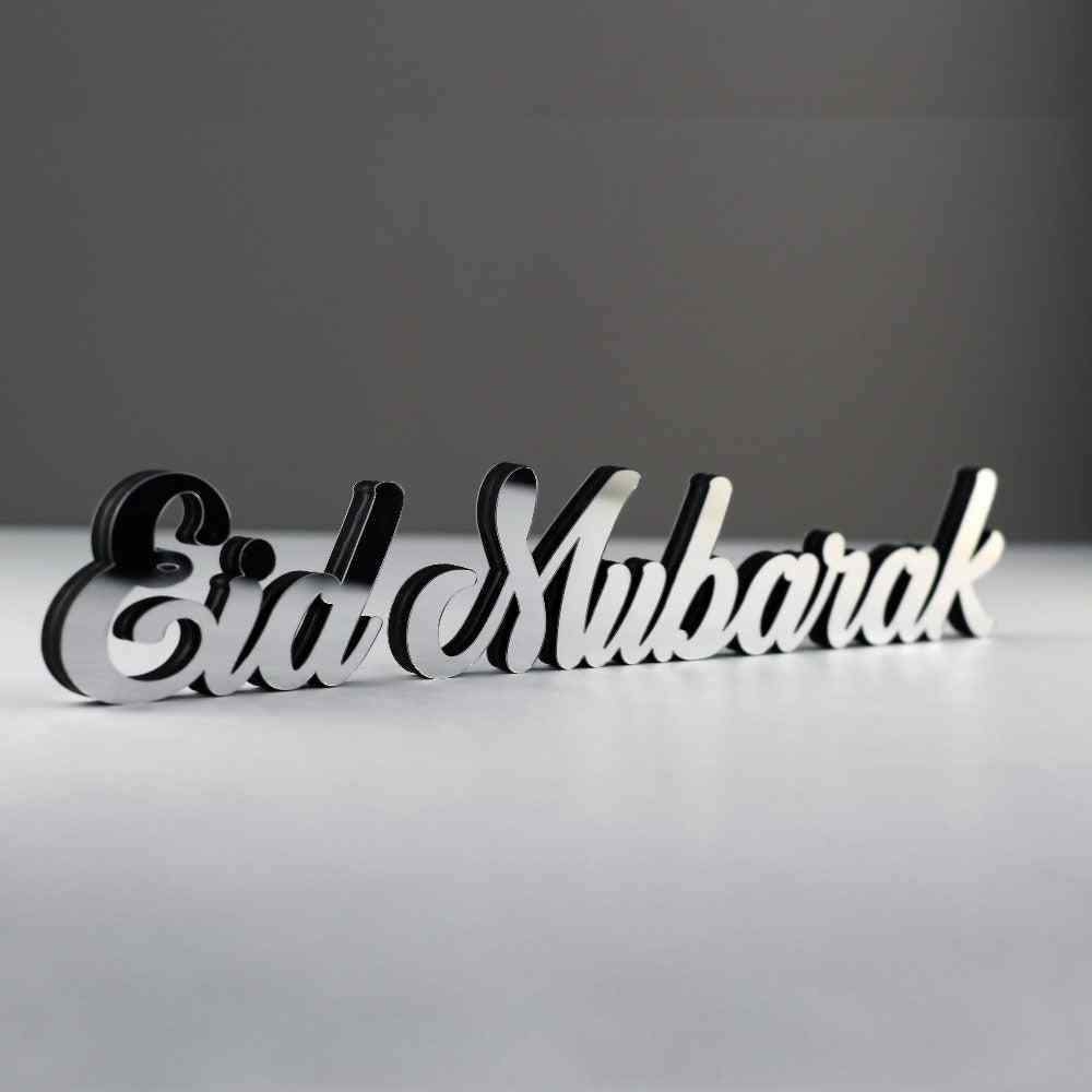 Ramadan Mubarak & Eid Mubarak Islamic Table Decor - Elegant Islamic Home Decoration Gift for Ramadan & Eid Celebrations - Perfect for Iftar Parties, Mosque Decor & Muslim Holiday Festivities