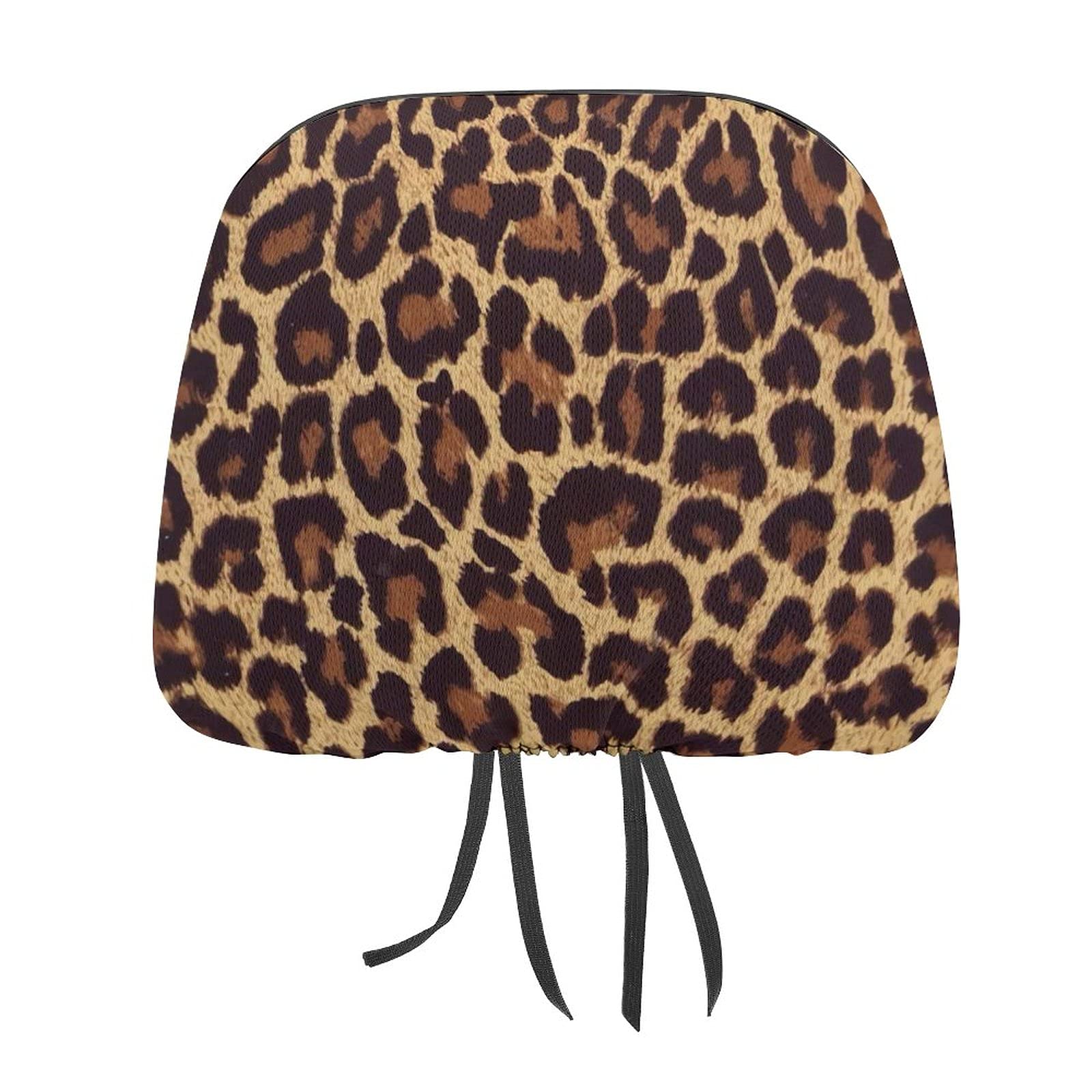 Bagea-Ka Cool Cheetah Leopard Print 2-Pack Universal Car Headrest Covers - Fits Most Cars & Trucks for Men & Women | Stylish Seat Protector for Road Trips & Daily Commute