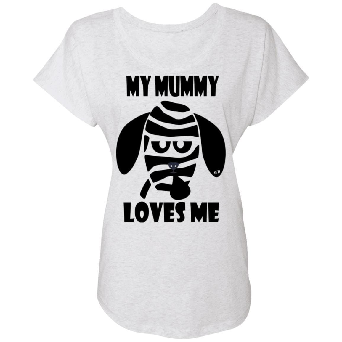 My Mummy Loves Me Halloween Women's Triblend Dolman Sleeve T-Shirt - Comfortable & Stylish for Halloween Parties, Costume Events & Spooky Celebrations