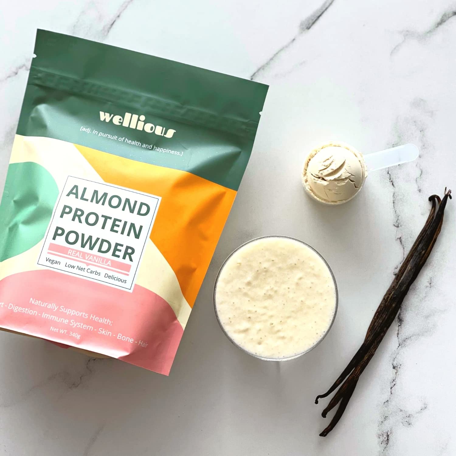 Clean Vegan Protein Powder Vanilla - Plant Based Protein Powder, Dairy Free & Lactose Free, Keto Friendly, High Fiber, No Sodium, Supports Gut Health | Perfect for Smoothies, Baking & Post-Workout Recovery