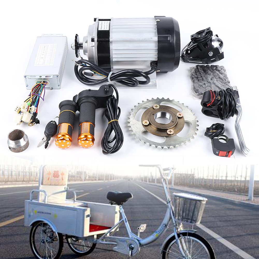 48V 500W Brushless DC Electric Motor Kit with Chain Wheel & Gear Reduction - Single-Phase Electric Tricycle Conversion for Rickshaw, Cargo & Utility Trikes - Perfect for Engine Upgrades & Eco-Friendly Transportation