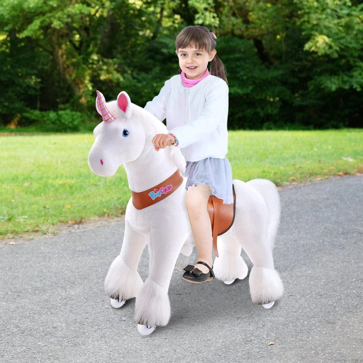 Ponycycle Ride-On Toy for Kids Ages 4-8 | Medium Size Wooden Rocking Horse | Perfect for Indoor & Outdoor Play, Birthday Gifts, and Pretend Play Activities