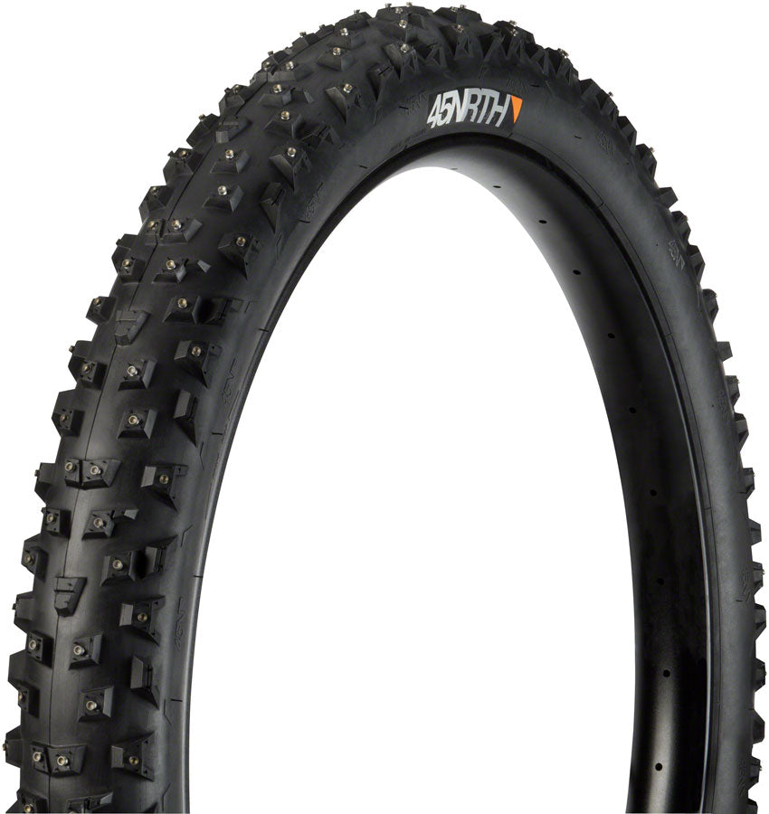 45NRTH Wrathchild Tubeless Folding Bike Tire - 27.5x3 Inch, 120 TPI, Concave Carbide Studs for Winter & Snow Cycling - Perfect for Fat Bikes, Mountain Trails, and Extreme Cold Weather Riding