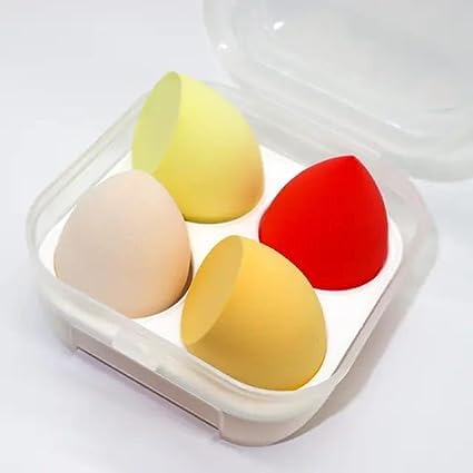 Premium Ultra Soft Blender Makeup Sponge Set - 4 Pack with Travel Case (Multicolor) for Flawless Foundation & Contouring - Perfect for Professional Makeup Artists & Everyday Beauty Routine