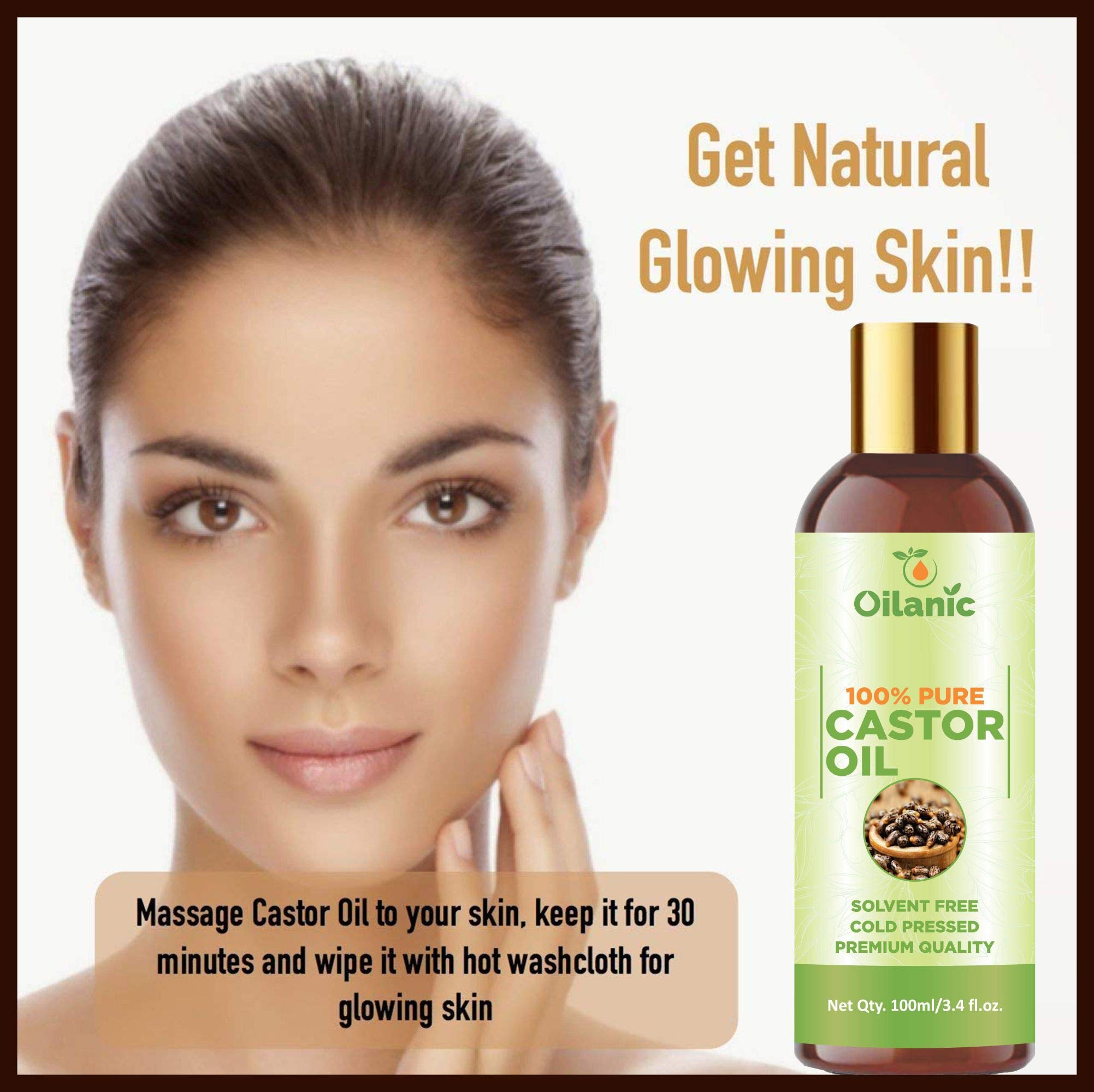 Oilanic 100% Pure & Natural Castor Oil & Sesame Oil Combo Pack - 2 Bottles (100ml Each, 200ml Total) for Hair Growth, Skin Care & Massage Therapy