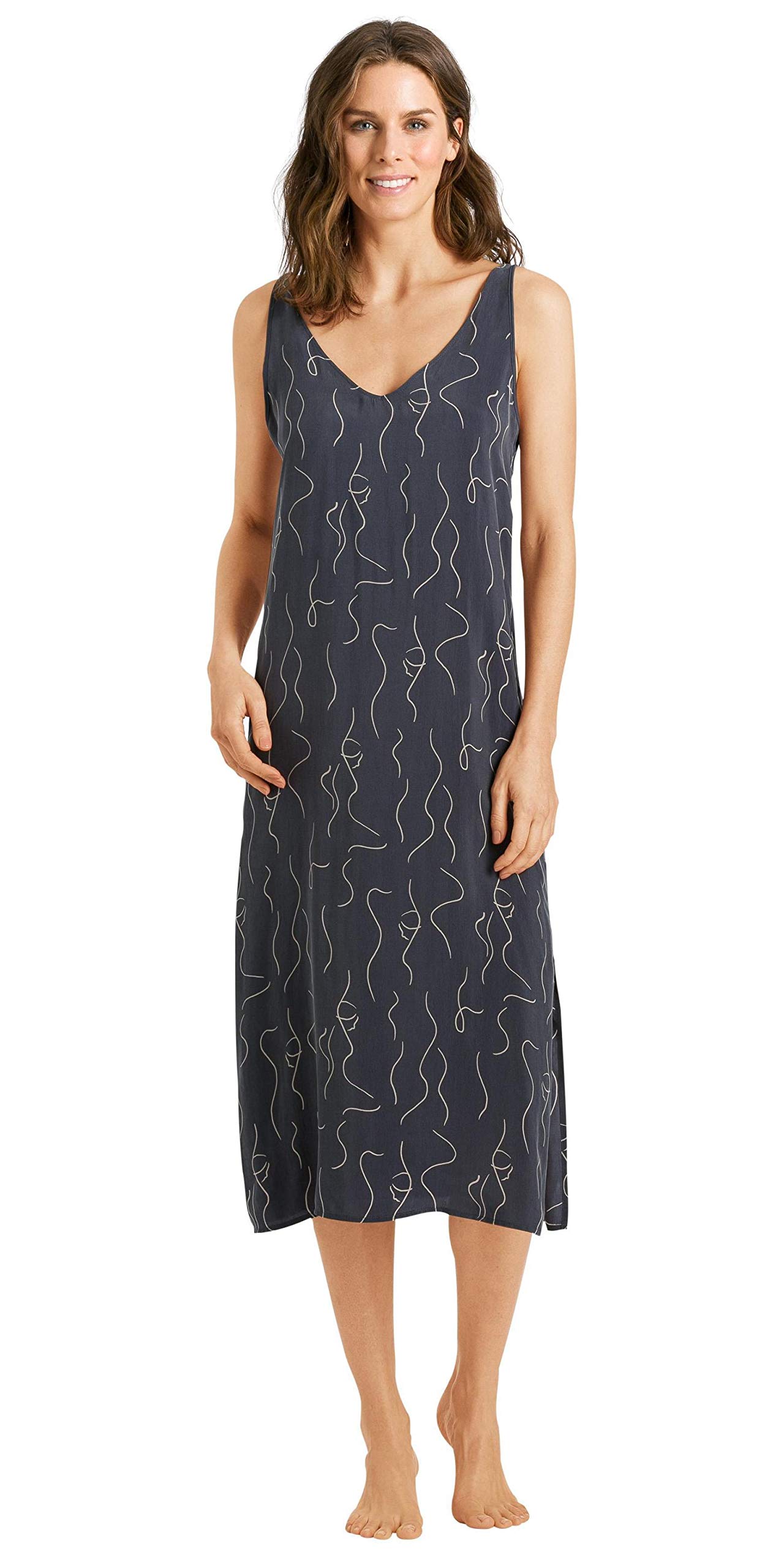 HANRO Women's Lille Long Chemise Nightgown - Soft Cotton Sleepwear for Women, Comfortable Loungewear for Relaxing at Home or Romantic Nights