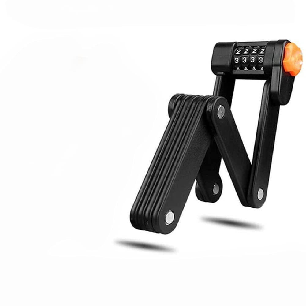 Foldable Combination Bike Lock - Secure & Portable for Electric Bikes, Mountain Bikes & Commuting - Perfect for Travel, Campus & Urban Cycling