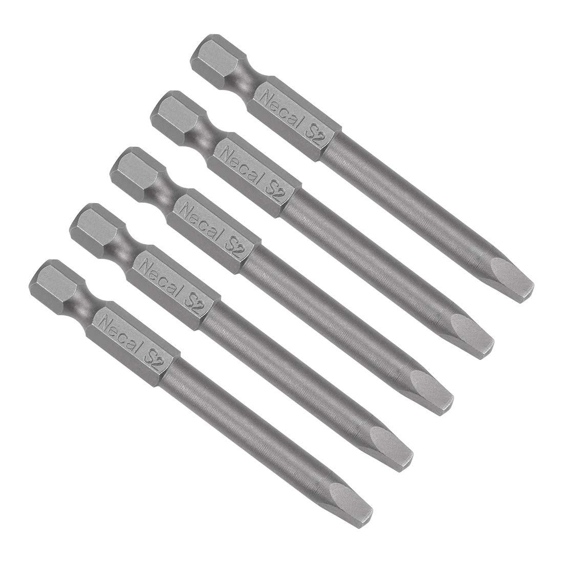uxcell 5 Pcs SQ3 Magnetic Square Head Screwdriver Bits - 1/4 Inch Hex Shank, 2.56-inch Length S2 Alloy Steel - Power Tools Square Drive Screwdriver for Furniture Assembly, Electronics Repair & DIY Projects
