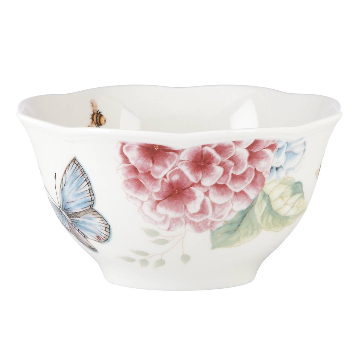 Butterfly Meadow Hydrangea 12-Piece Dinnerware Set - Elegant Floral Porcelain Plates, Bowls & Mugs for Family Dining, Dinner Parties & Home Decor