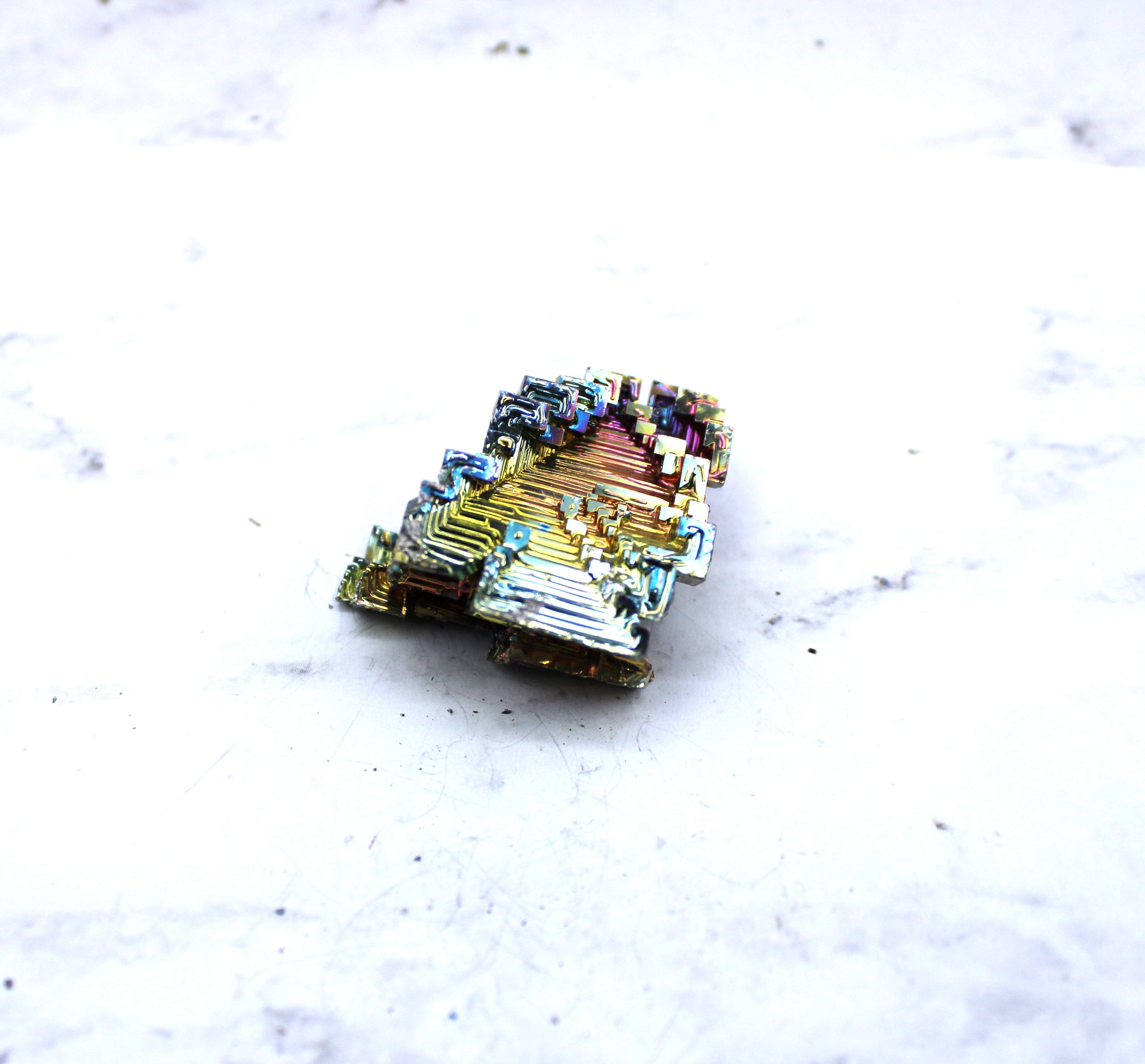Natural Bismuth Crystal Specimen - Rainbow Metallic Geode for Mineral Collectors & Home Decor | Science Gifts, Healing Crystals, Display Pieces