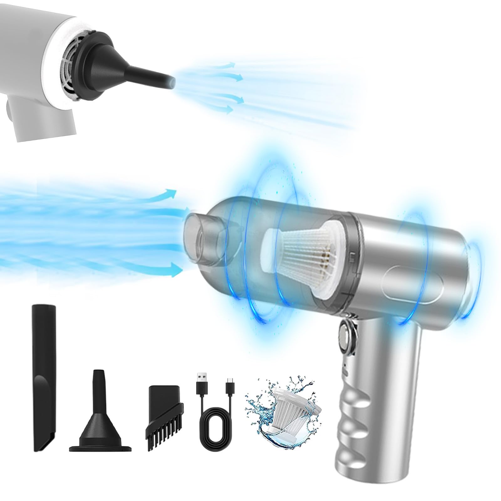 Brondbend 120W Handheld Car Vacuum Cleaner - Powerful Suction Mini Dust Buster with USB Charging | Portable for Cars, Home & Office Use
