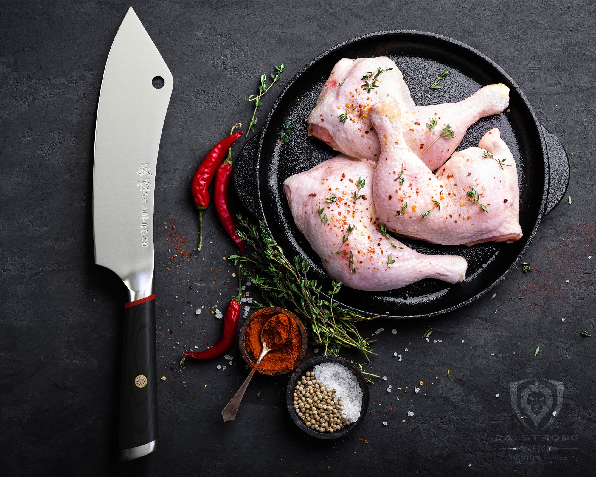 Dalstrong Phantom Series Crixus 8-Inch Cleaver Hybrid Chef's Knife - Professional Kitchen Knife for Meat, Vegetables & Herbs - Perfect for Home Cooks & Professional Chefs