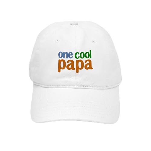 White - One Cool Papa Grandpa T Shirts Cap