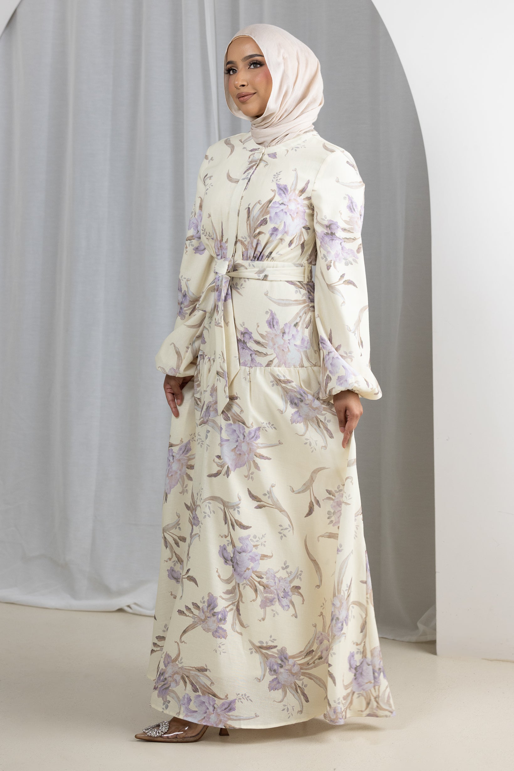 Areem Lavi Women's Floral Maxi Dress - Elegant Long Sleeve Boho Chic Dress for Casual Wear, Party & Special Occasions