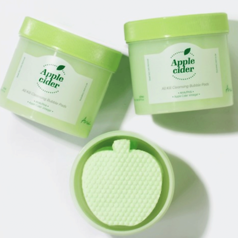 Ariul Apple Cider Vinegar All Kill Cleansing Bubble Pads - 60 Count | Deep Pore Cleansing, Exfoliating & Oil Control | Perfect for Daily Skincare Routine & Travel