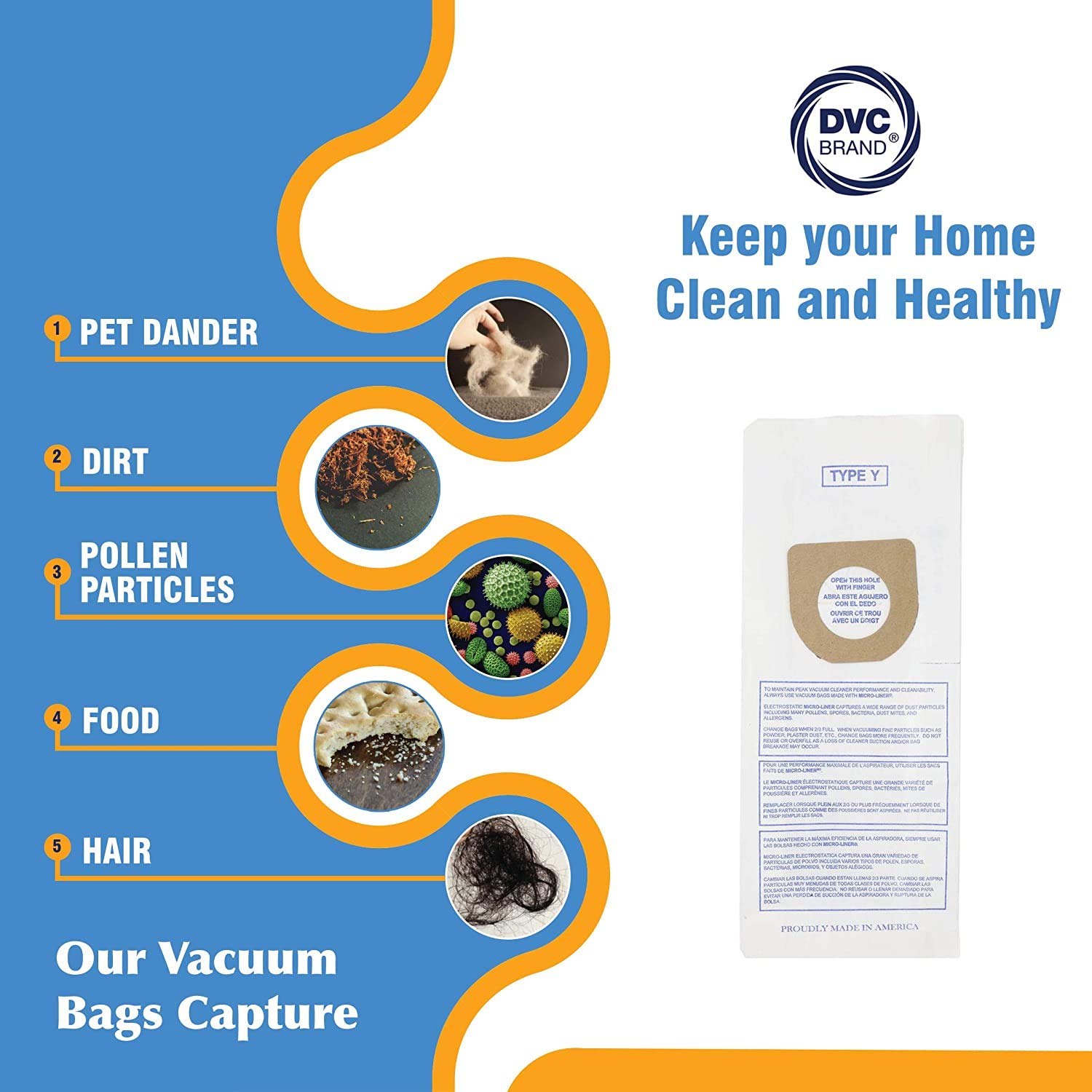 Hoover Style Y Windtunnel & Tempo Upright Vacuum Bags - 36 Pack | 2-Ply Micro-Lined Filters Capture 99.7% Dust, Pollen & Allergens | DVC Replacement for Cleaner Home Air | Perfect for Pet Owners & Allergy Sufferers