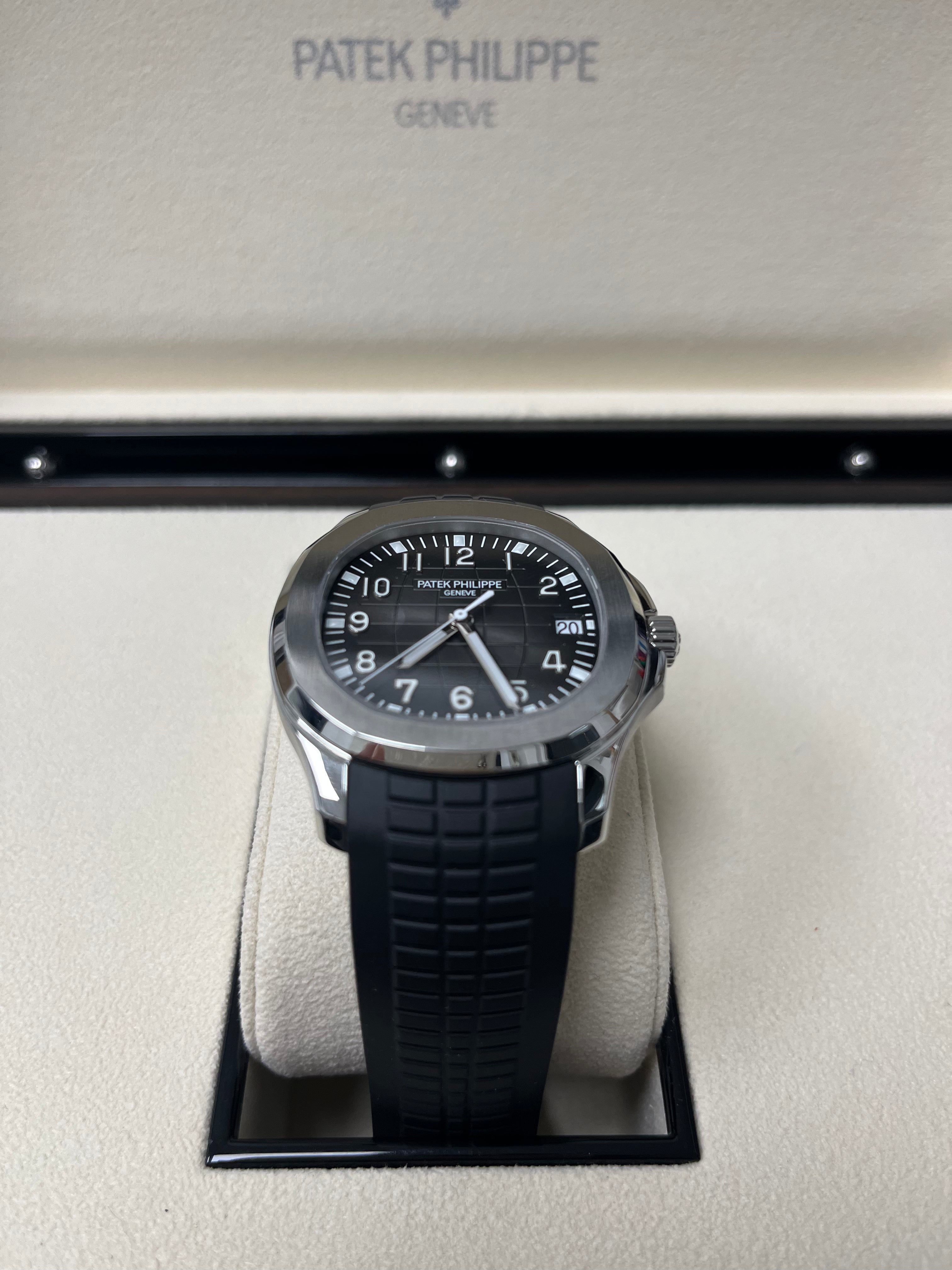 Patek Philippe Aquanaut Stainless Steel Watch with Black Embossed Dial - Ref#5167A-001 - Luxury Sports Watch for Men, Perfect for Business, Formal Events & Everyday Wear