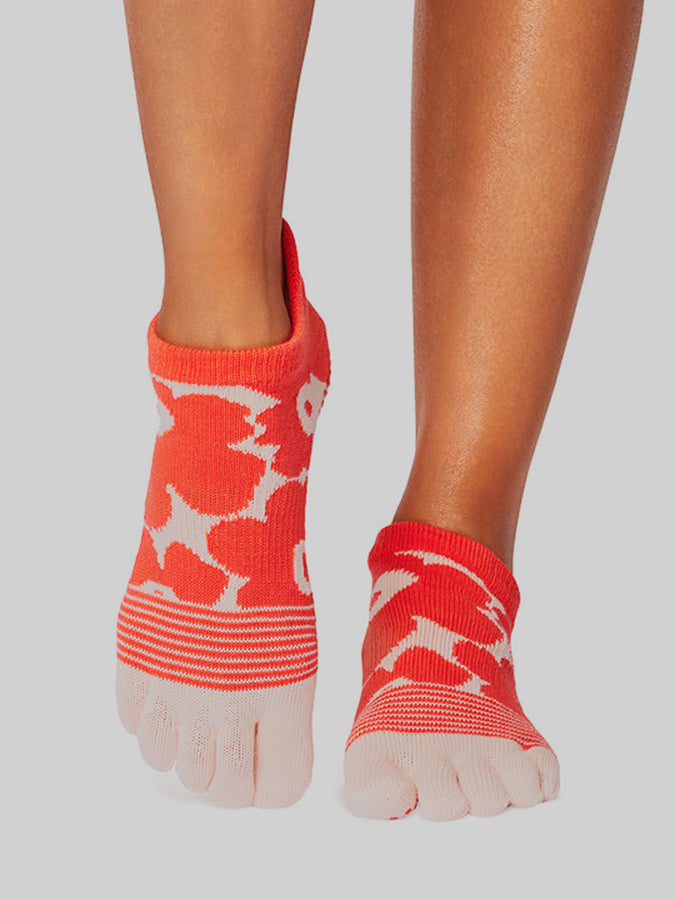 ToeSox Low Rise Full Toe Women's Yoga Grip Socks - Non-Slip Workout Socks for Yoga, Pilates & Barre - Breathable & Comfortable for Home & Studio Fitness